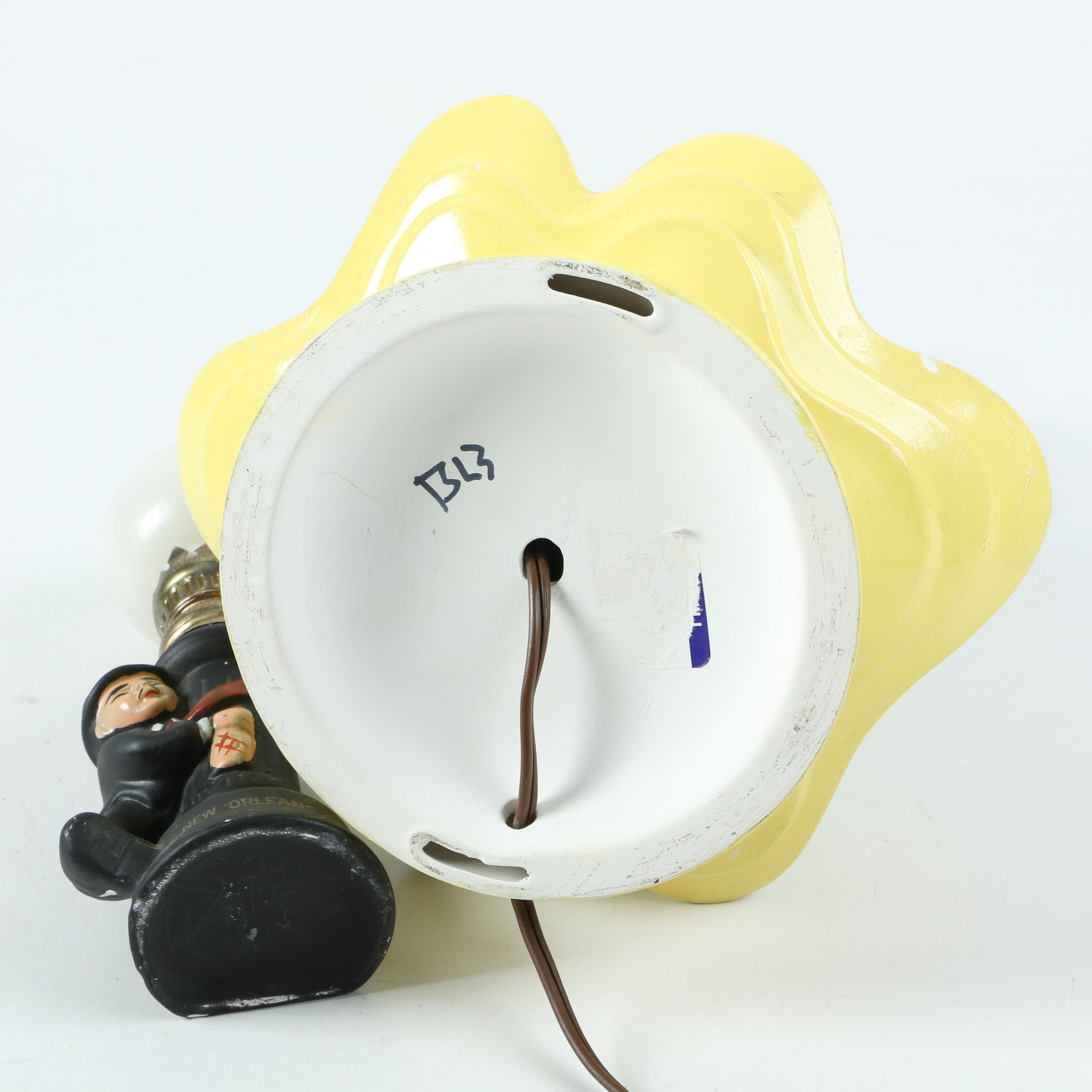 Vintage Ceramic Figural "Bourbon Street" Oil Lamp