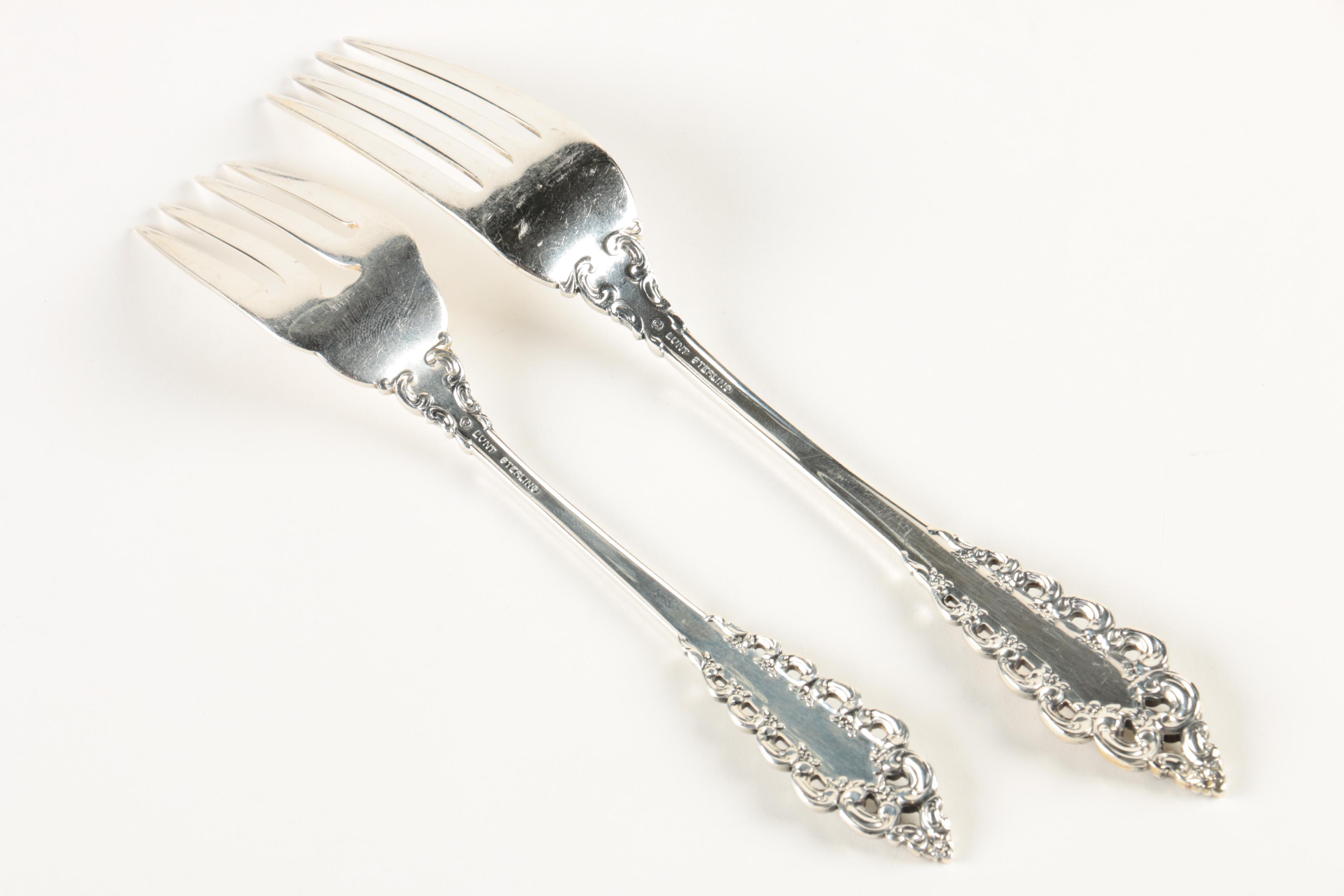 Lunt "Florentine Scroll" Sterling Silver Flatware Set