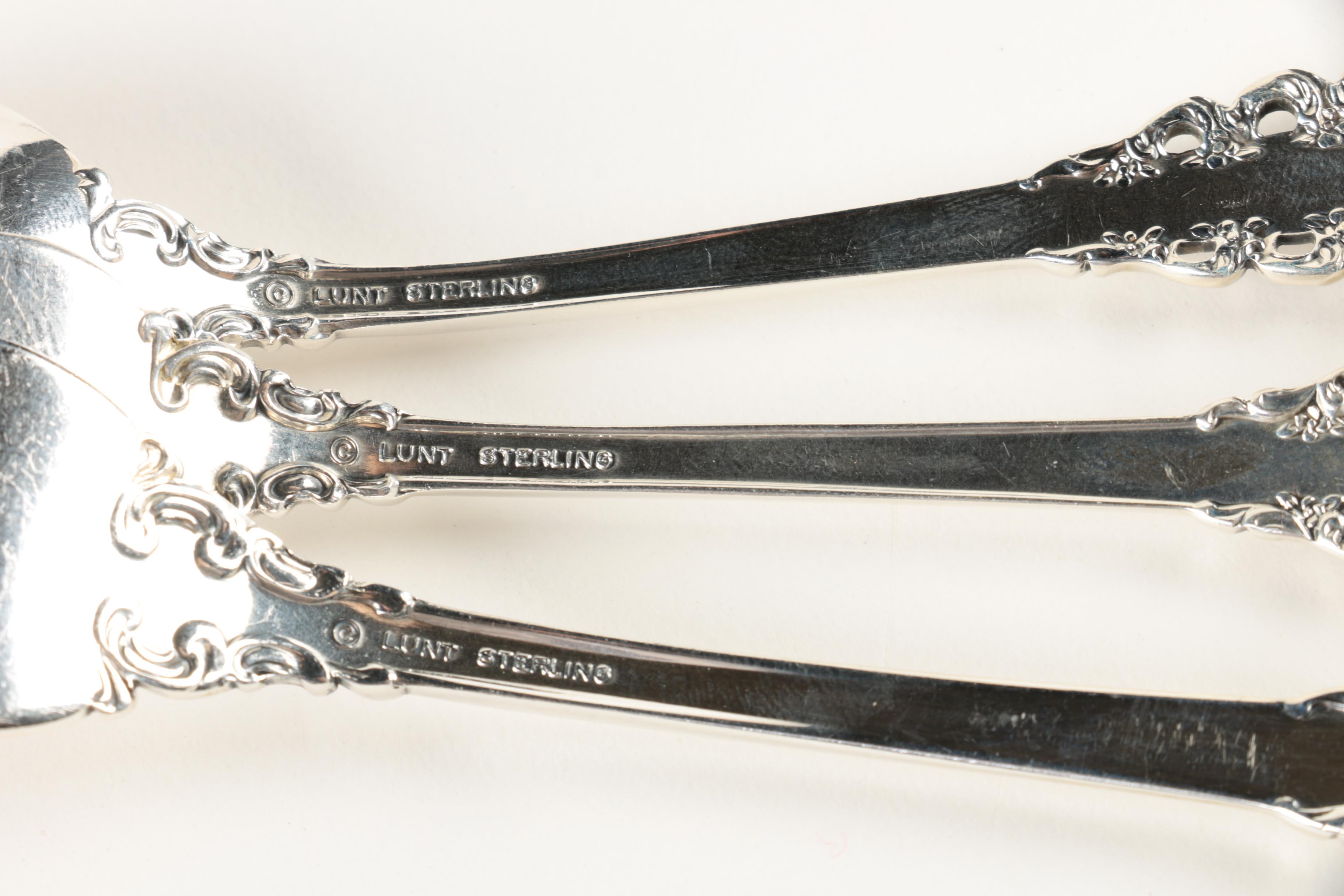 Lunt "Florentine Scroll" Sterling Silver Flatware Set