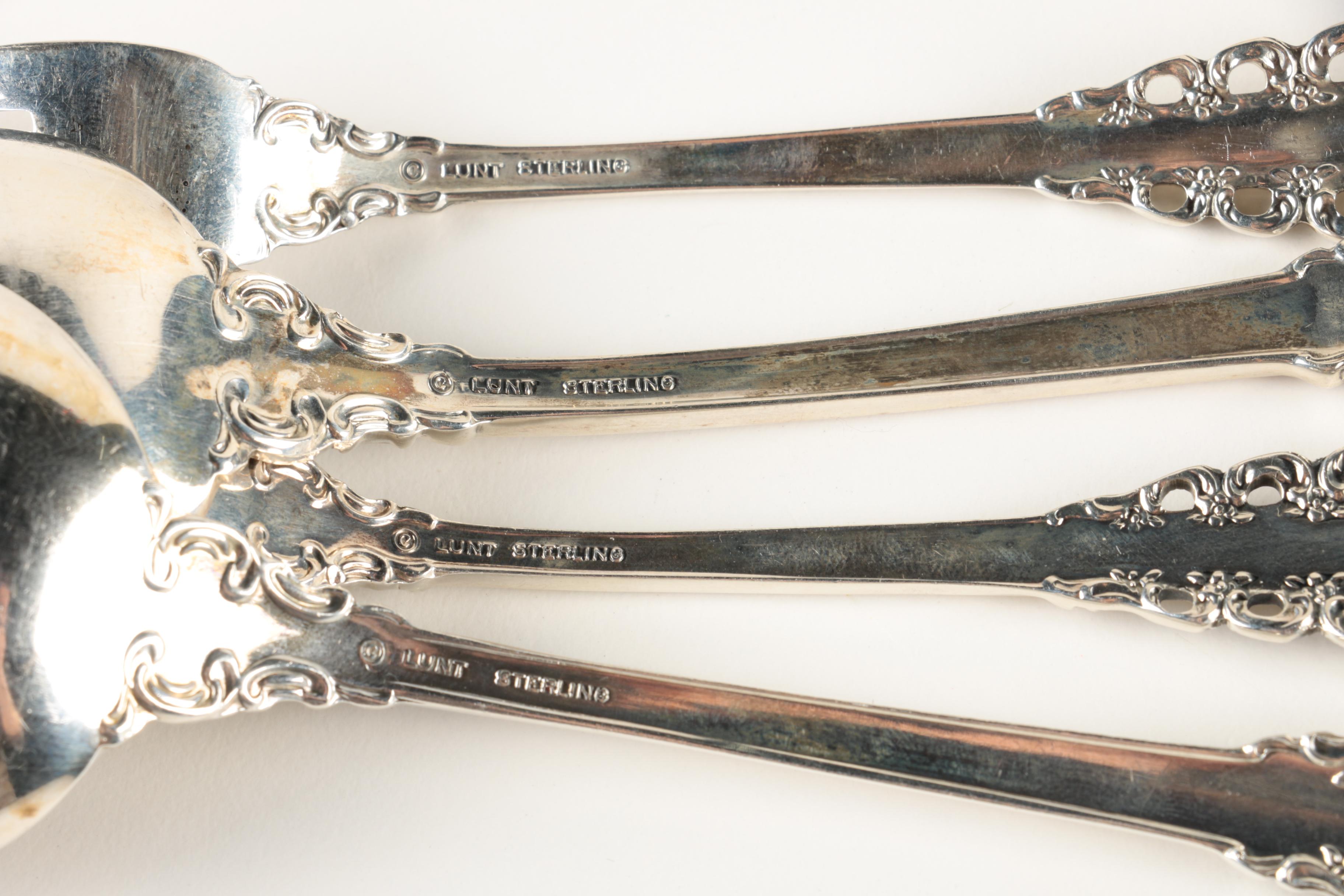 Lunt "Florentine Scroll" Sterling Silver Flatware Set