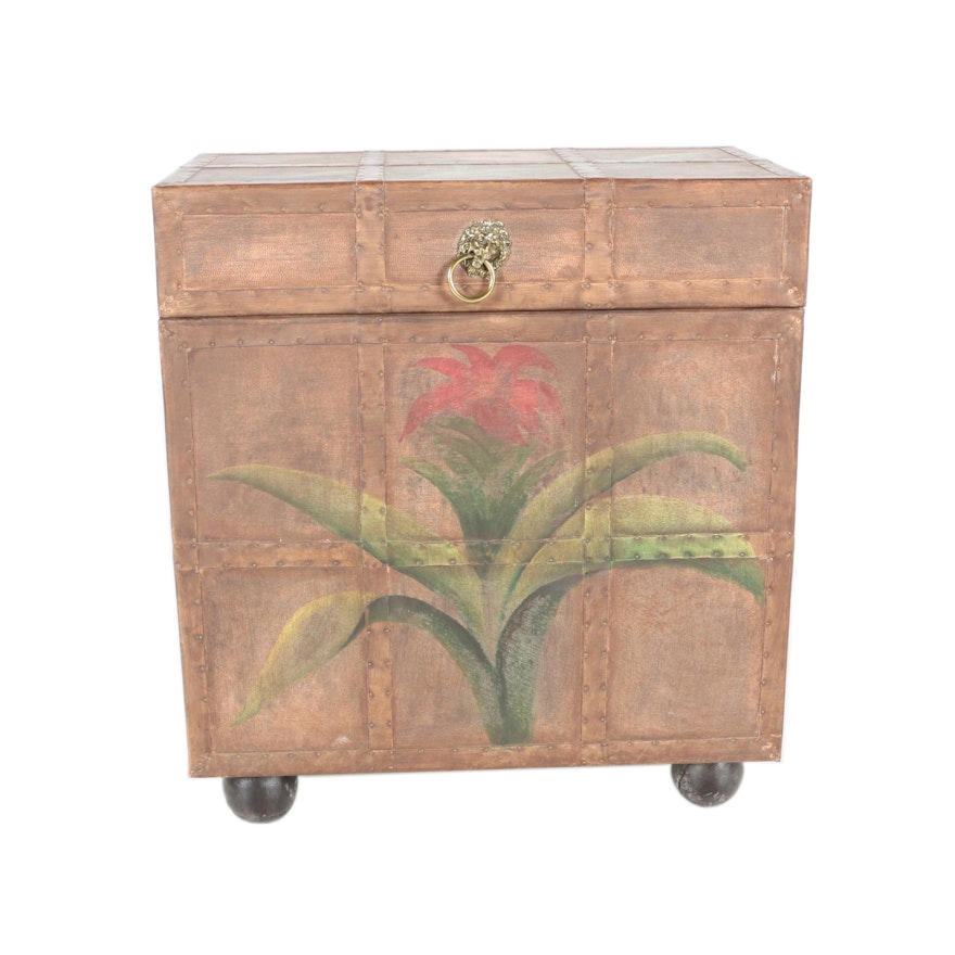 Decorative Trunk With a Floral Design