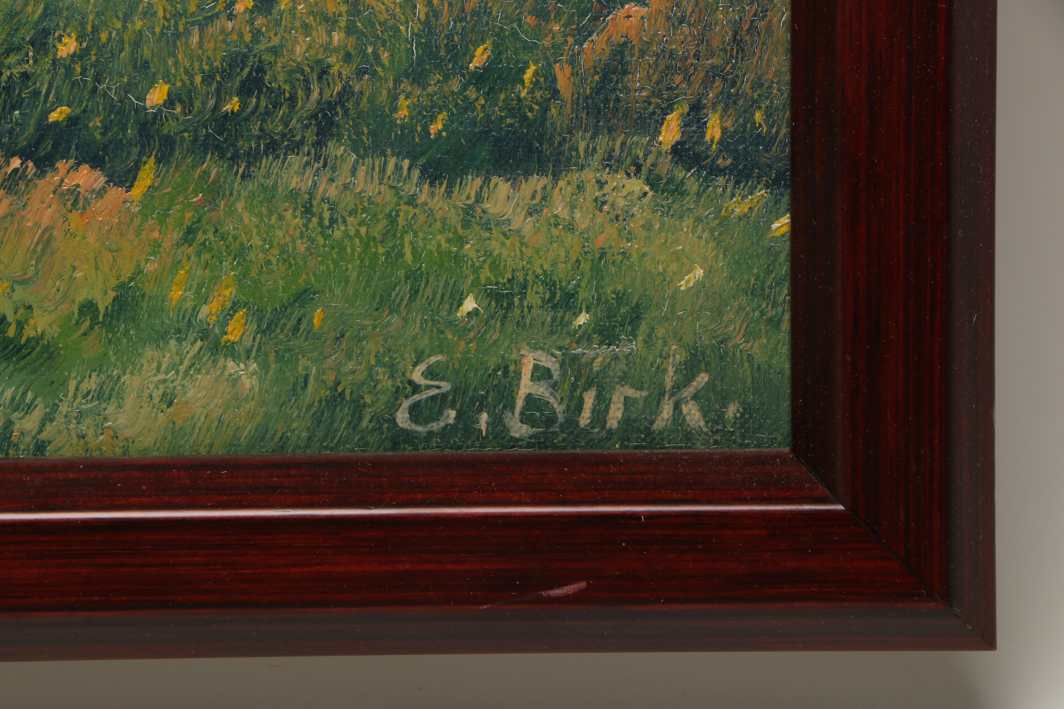 E. Birk Oil Painting of Danish Village