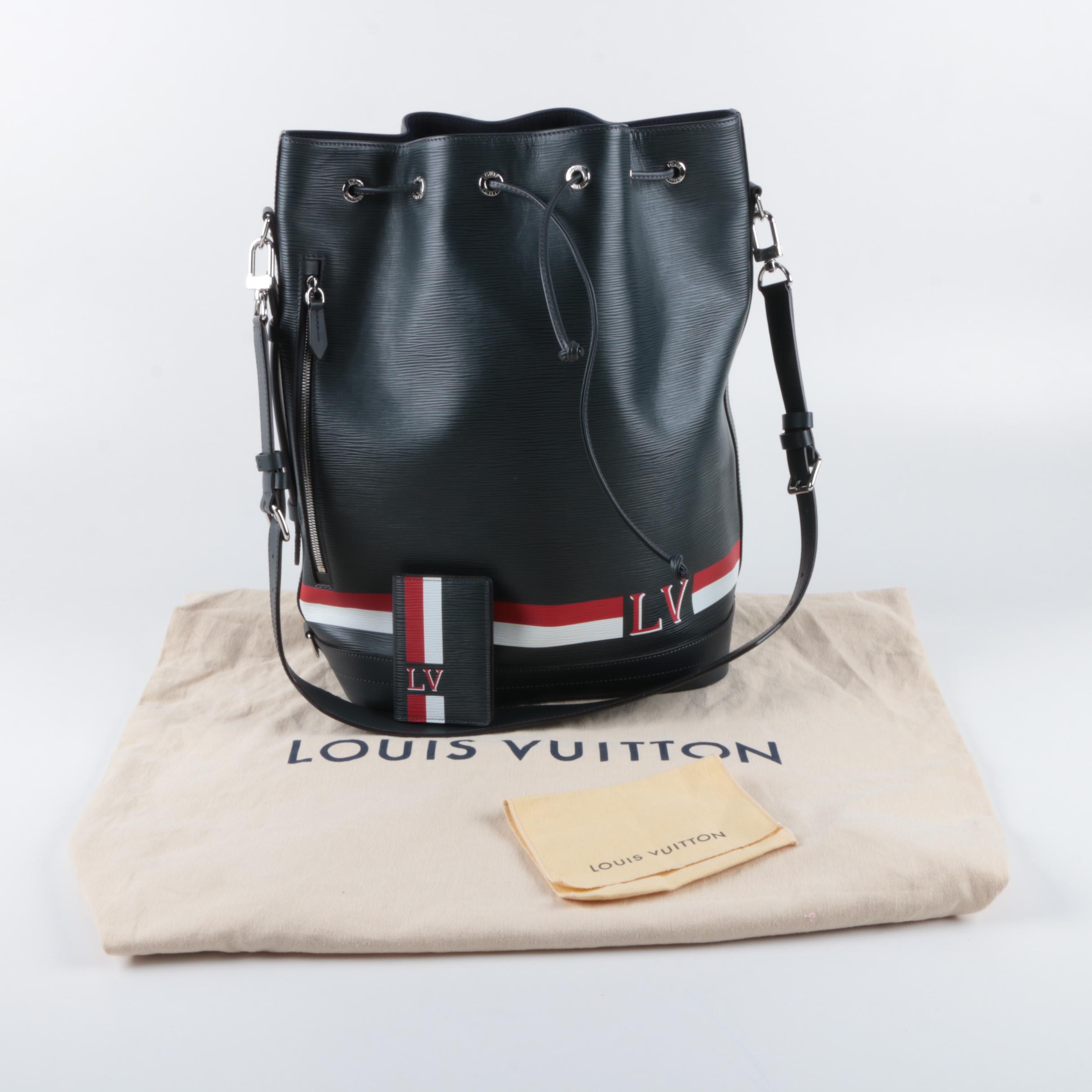 Limited Edition Louis Vuitton Epi Noé Marin Bag and Wallet