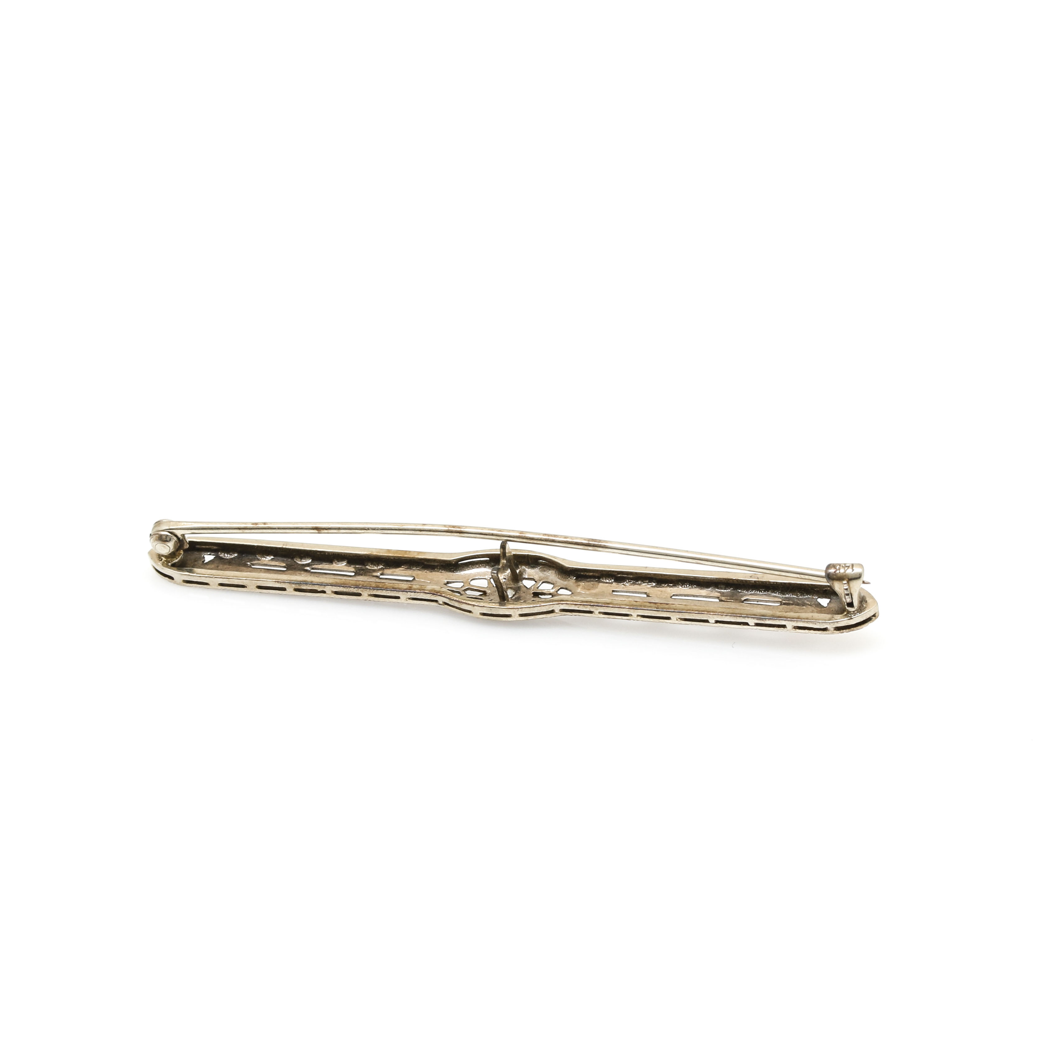14K White Gold Diamond Brooch