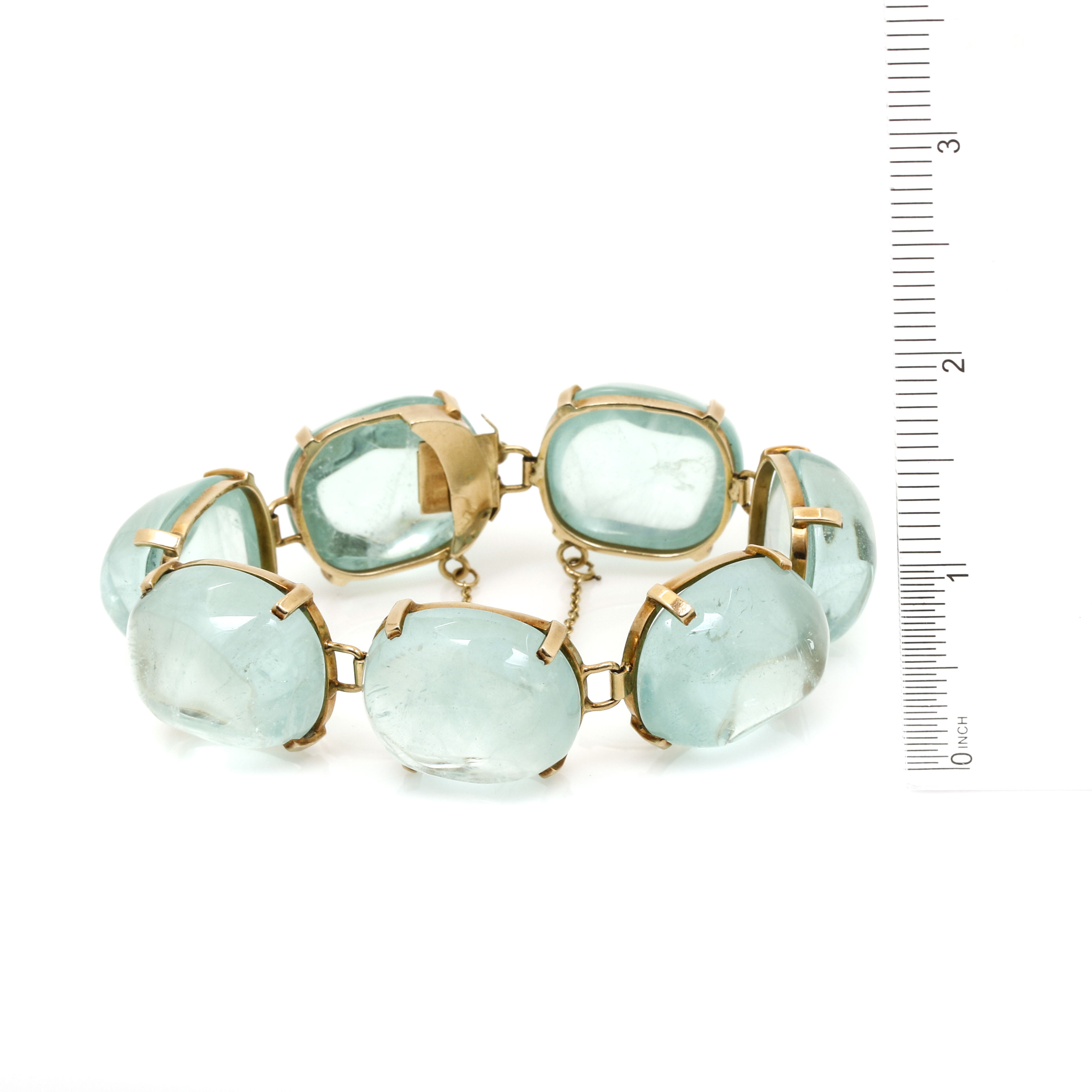 14K Yellow Gold 350.00 CTW Aquamarine Bracelet