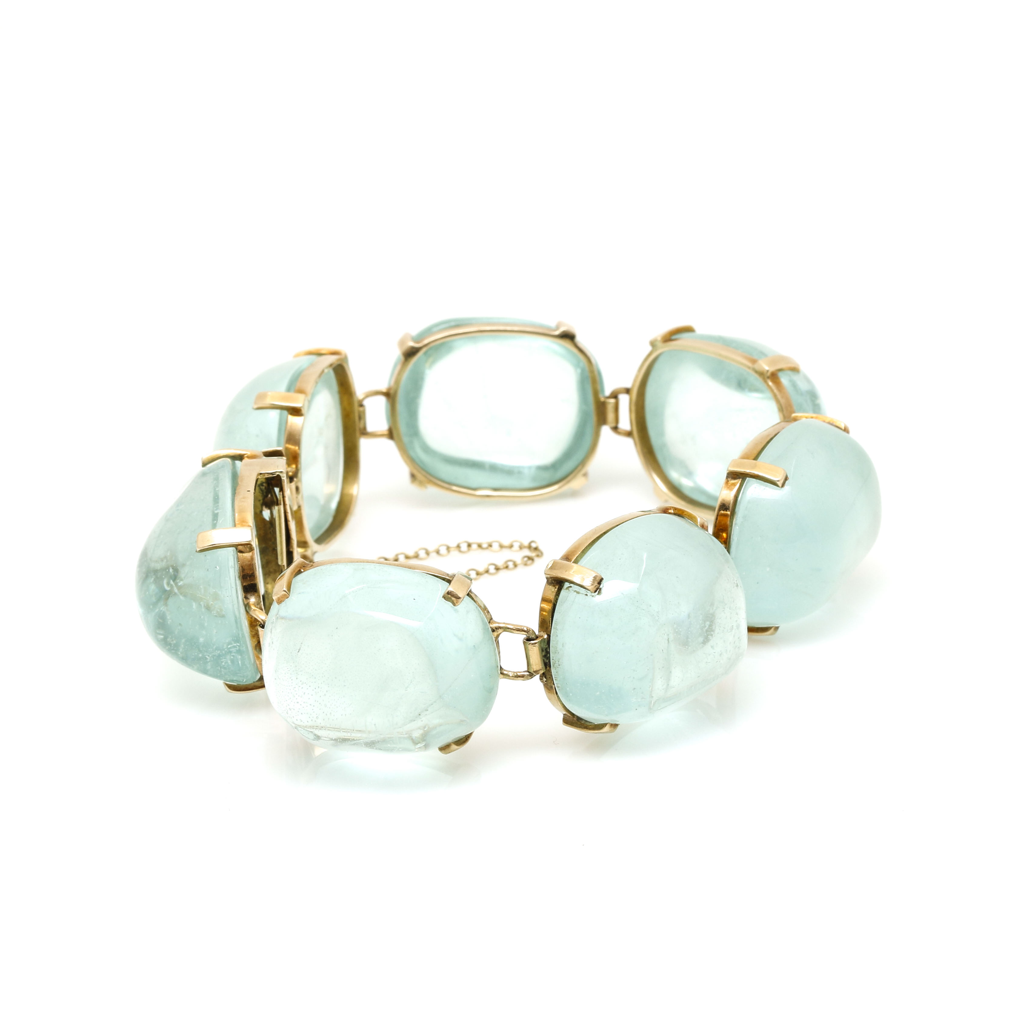 14K Yellow Gold 350.00 CTW Aquamarine Bracelet