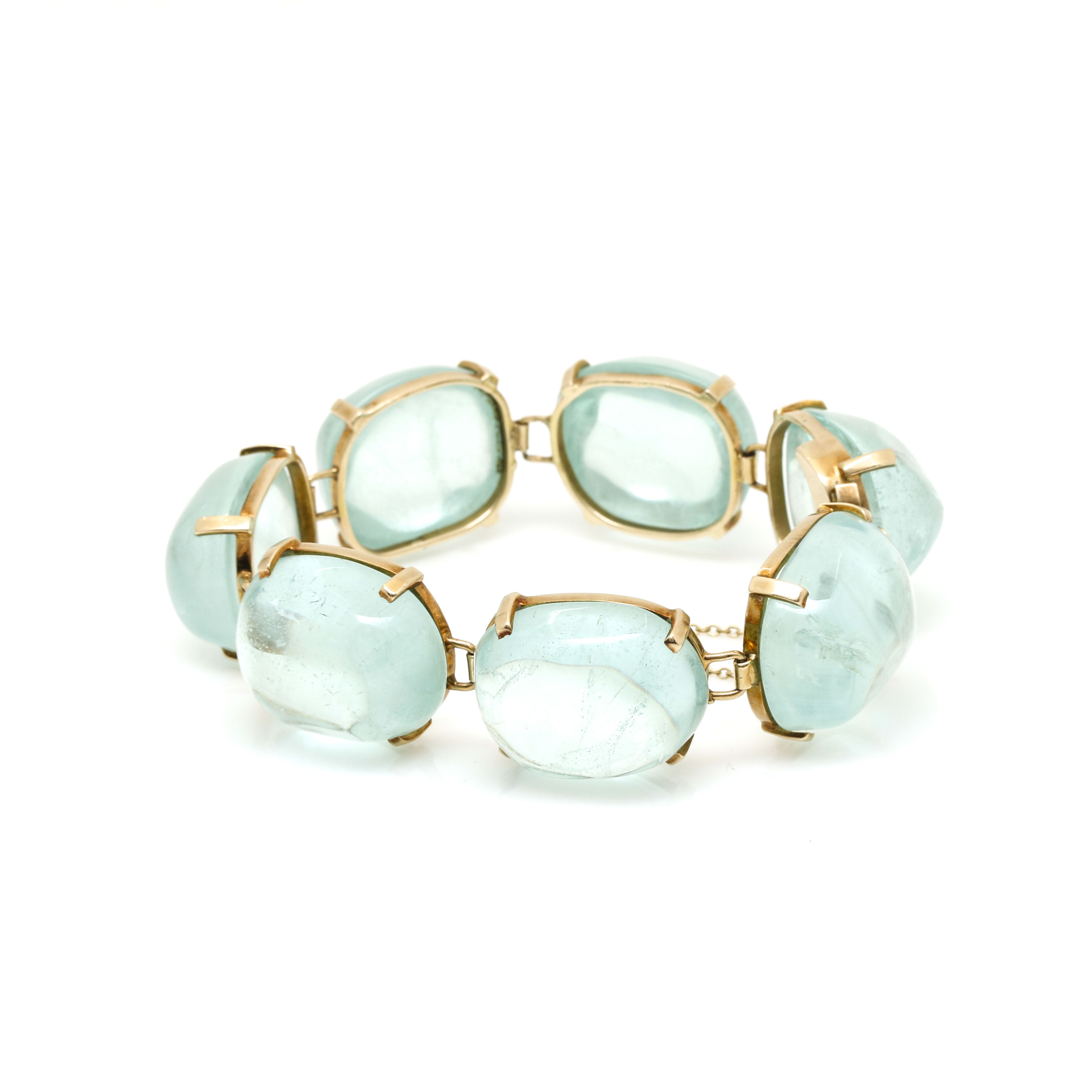 14K Yellow Gold 350.00 CTW Aquamarine Bracelet