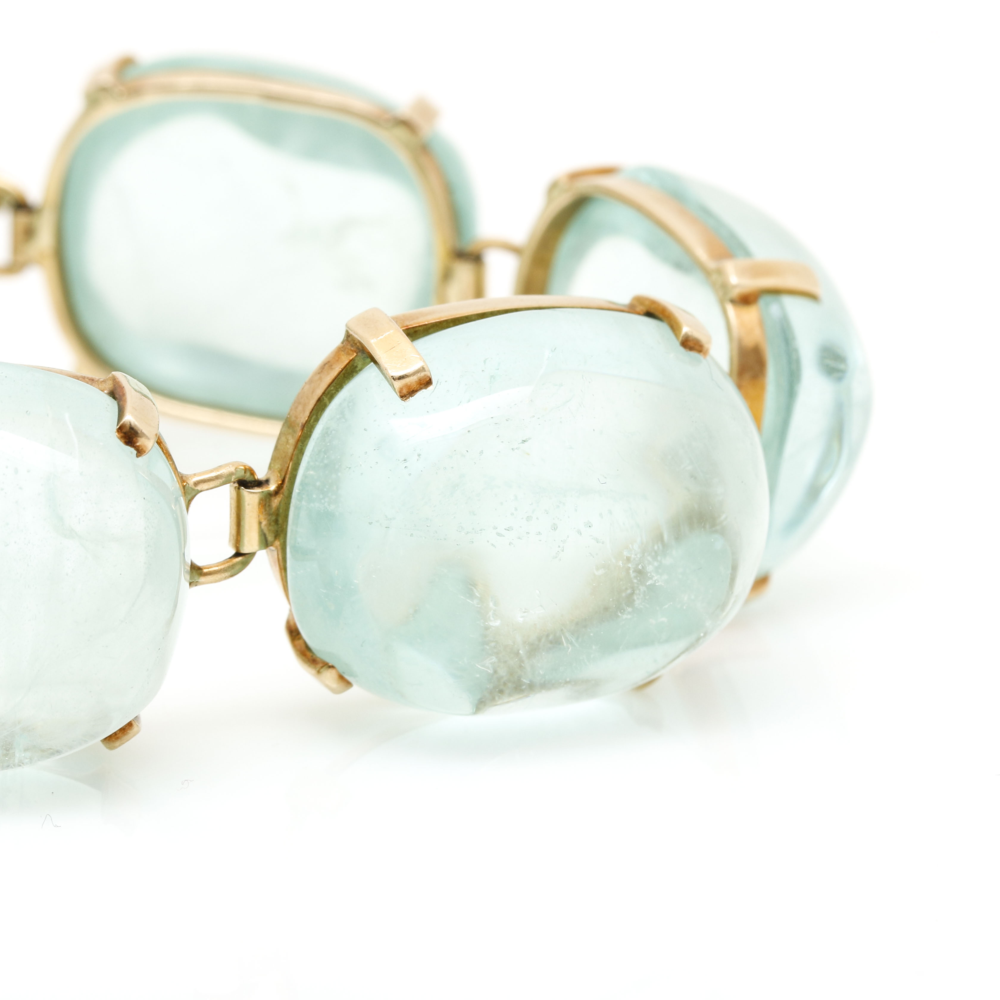 14K Yellow Gold 350.00 CTW Aquamarine Bracelet