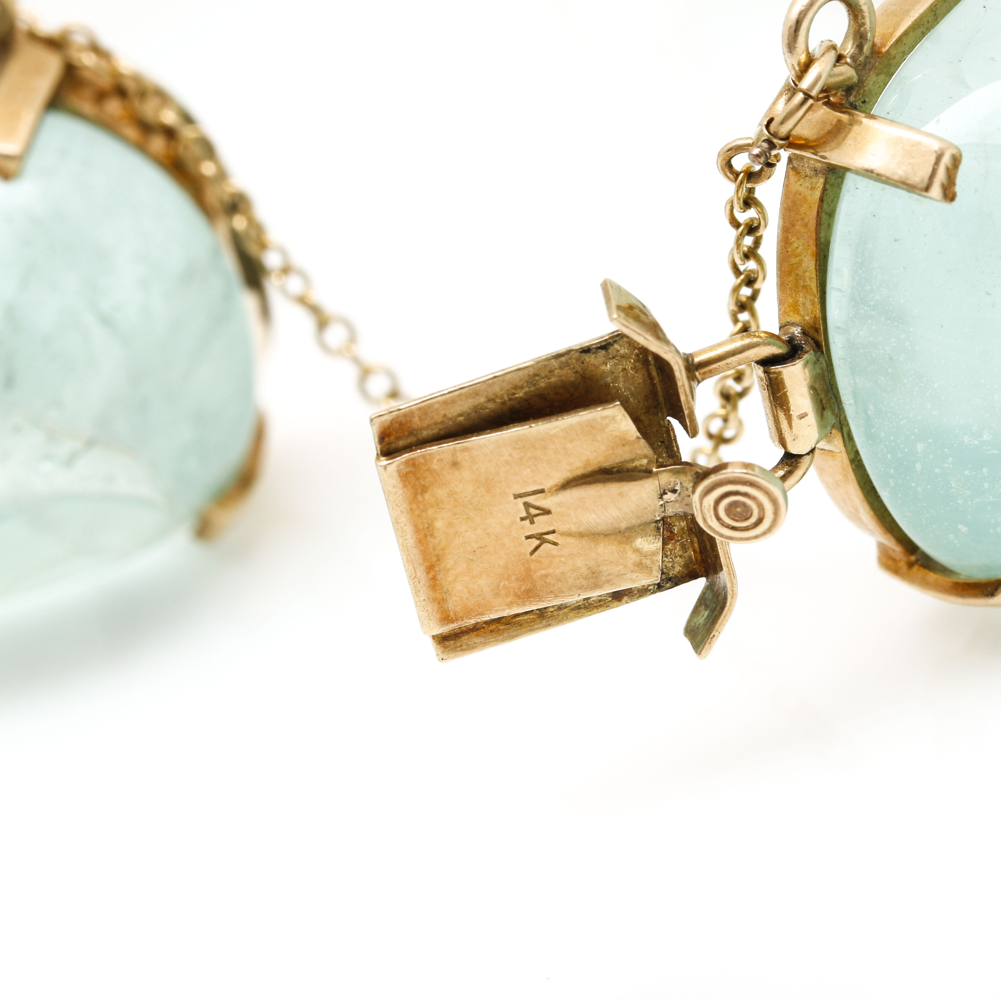 14K Yellow Gold 350.00 CTW Aquamarine Bracelet