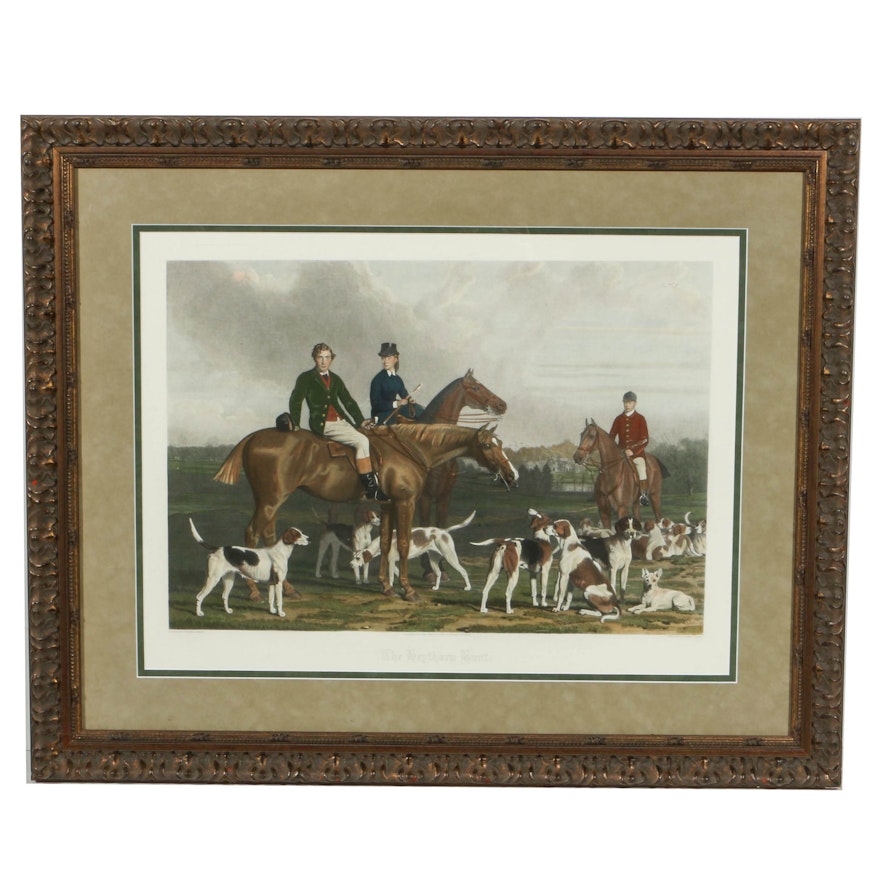 After Stephen Pearce Offset Lithograph "The Heythorp Hunt"