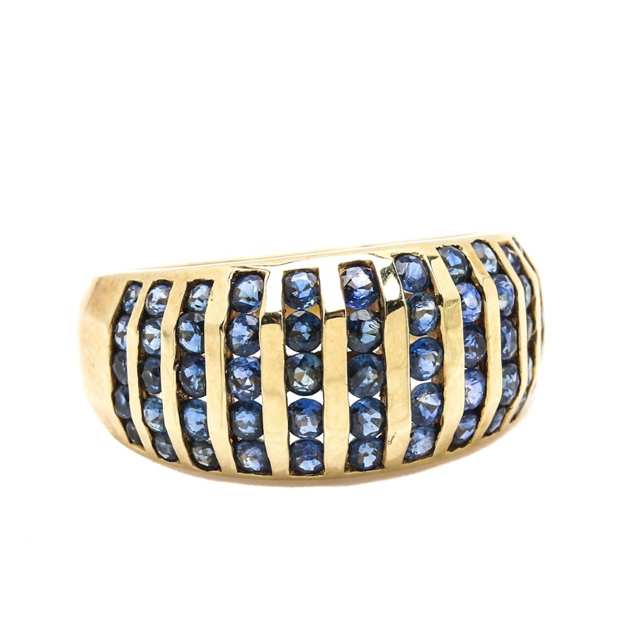 14K Yellow Gold Sapphire Ring