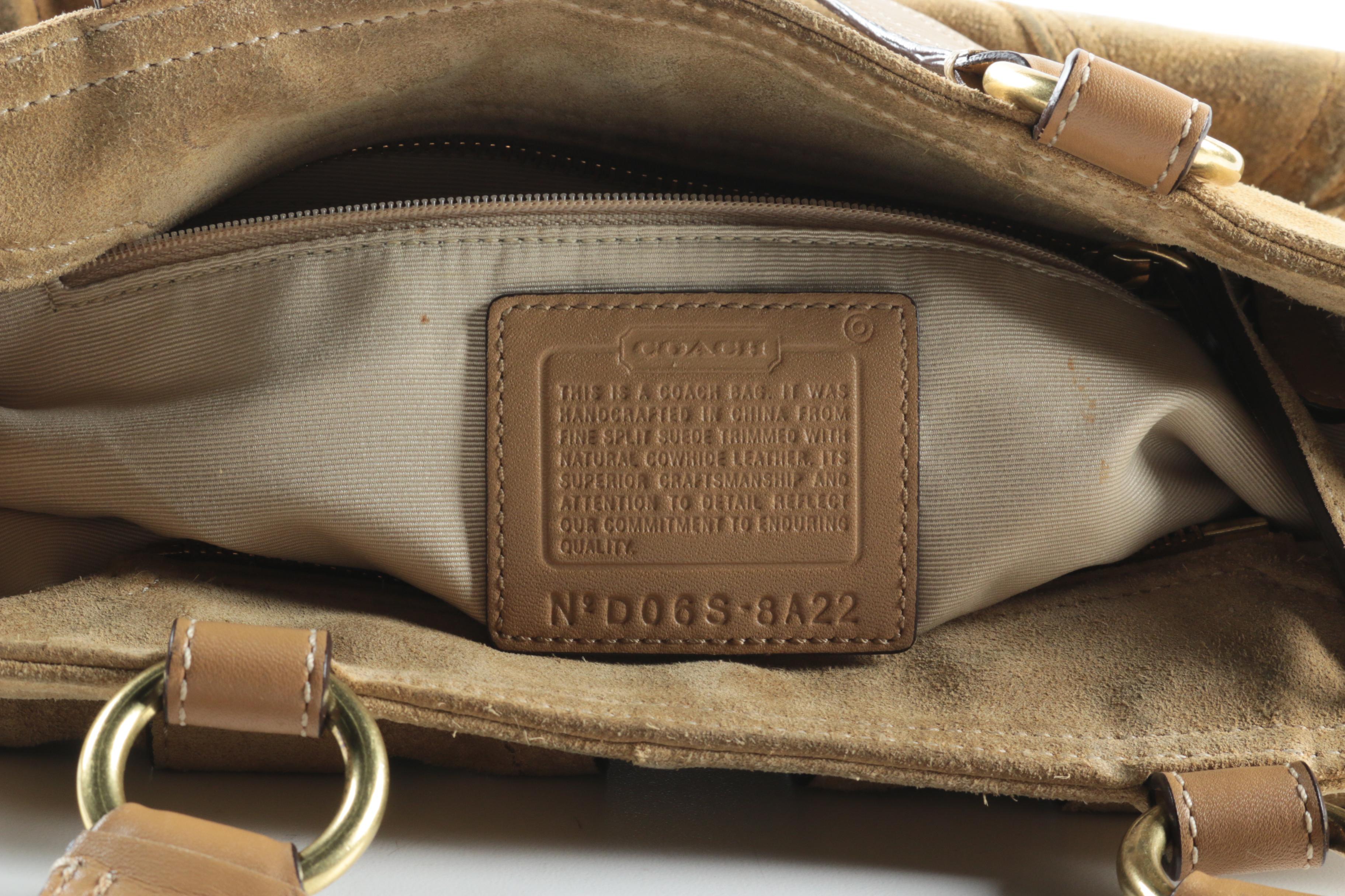 Coach Soho Tan Suede Buckle Pocket Satchel