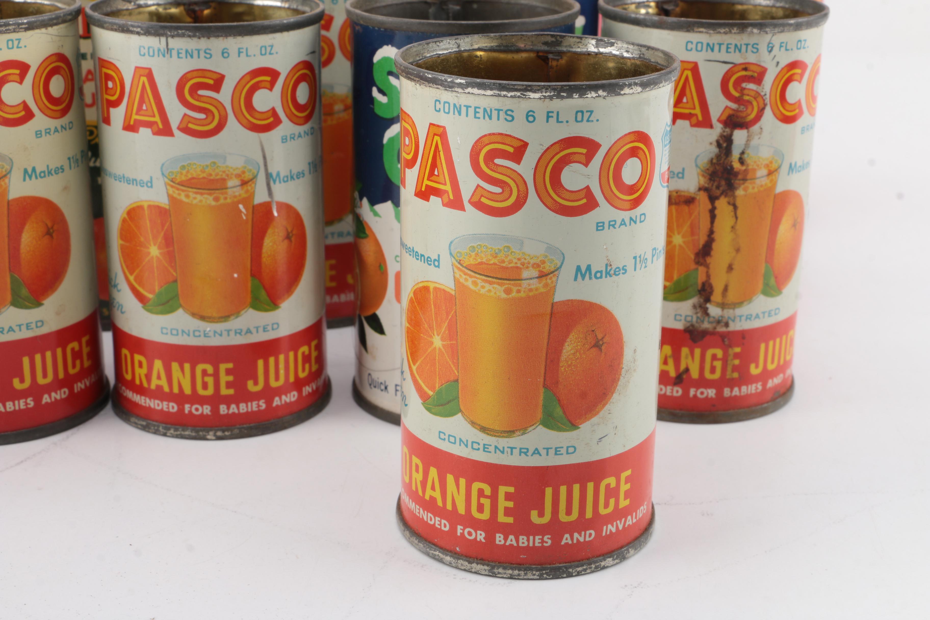 Disney, Florida, and Other Metal Orange Juice Concentrate Cans
