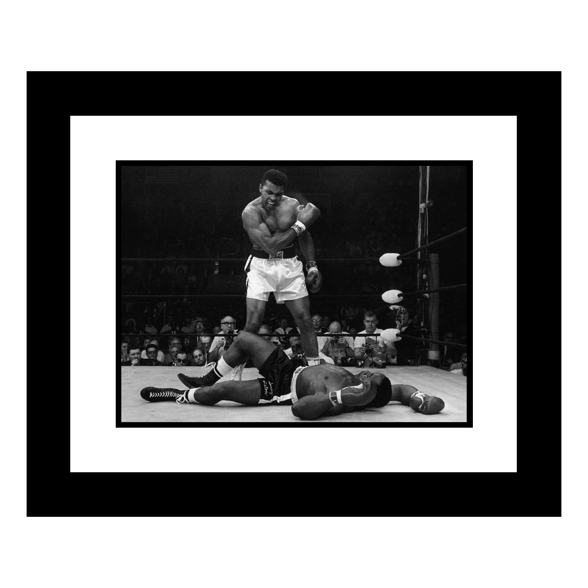 Ali and Liston Famous 1965 Rematch Fight Framed