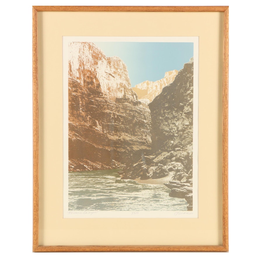 P. Crane Limited Edition Embossed Serigraph "Havasu Canyon"