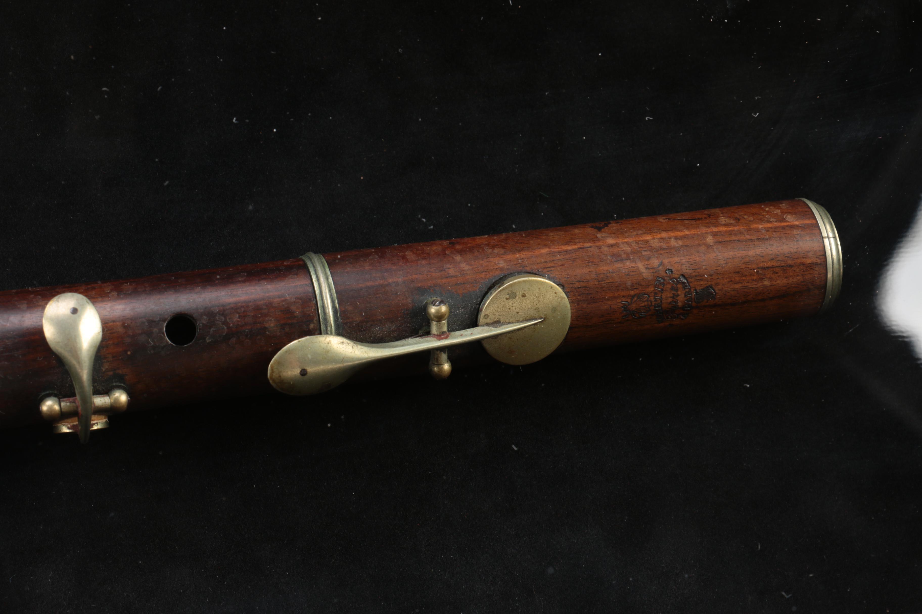 Antique Martin Frères Rosewood Flute in Frame, C. 1840-1890