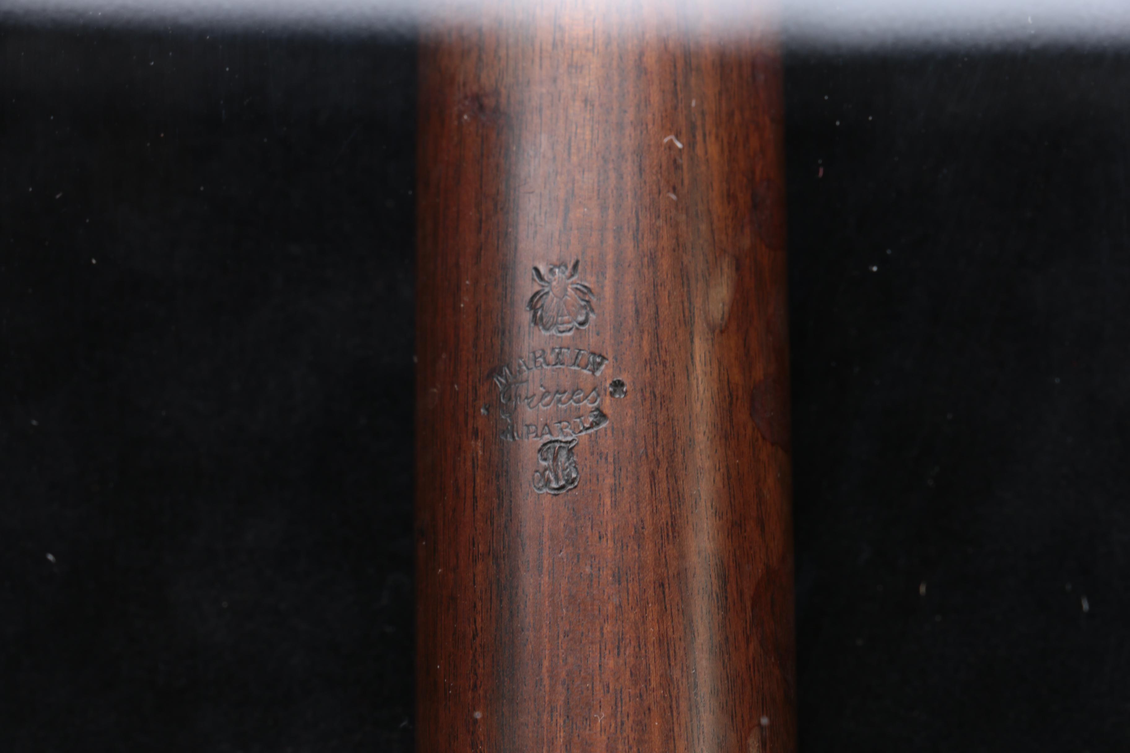 Antique Martin Frères Rosewood Flute in Frame, C. 1840-1890