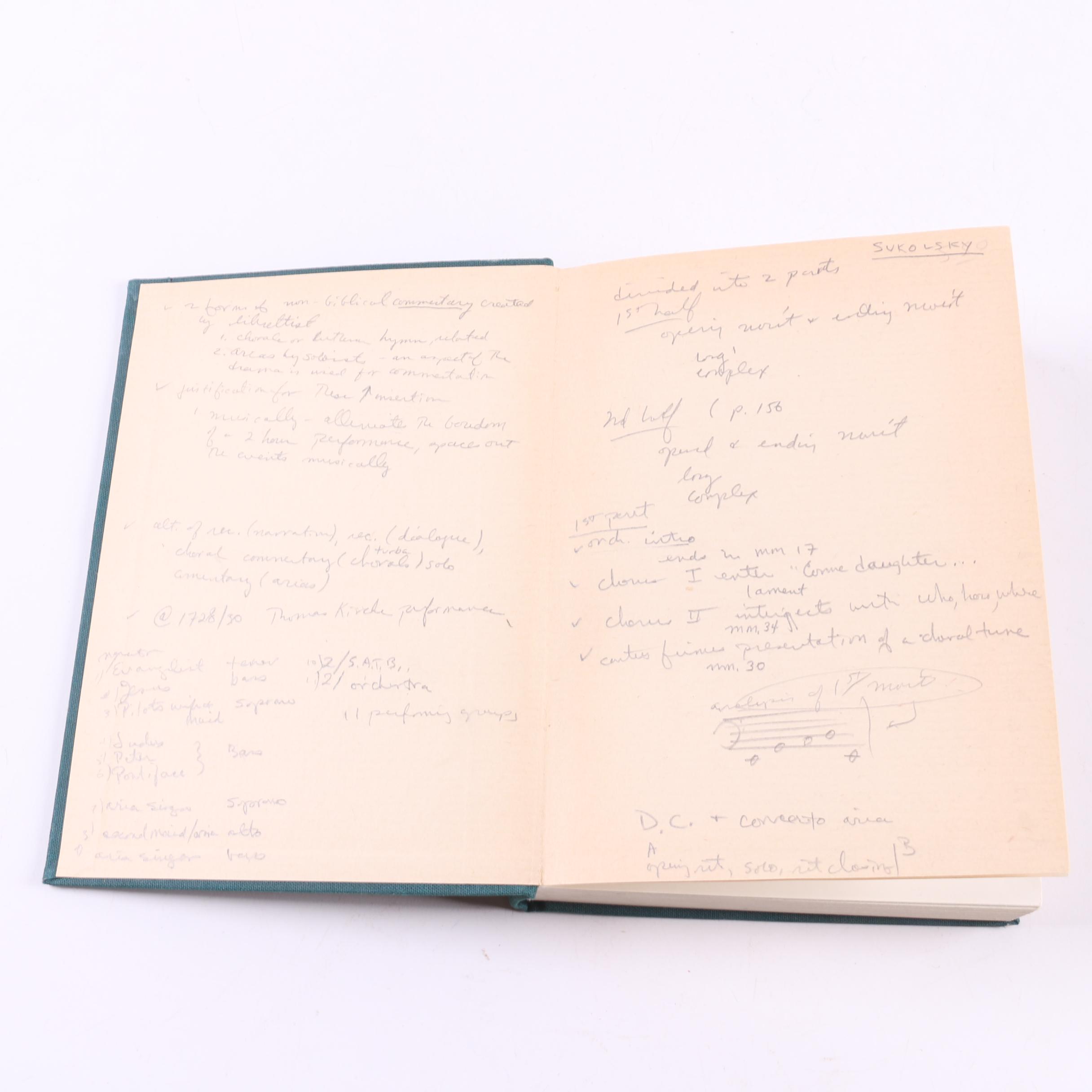 Sheet Music Including Bach's "Matthäus-Passion"