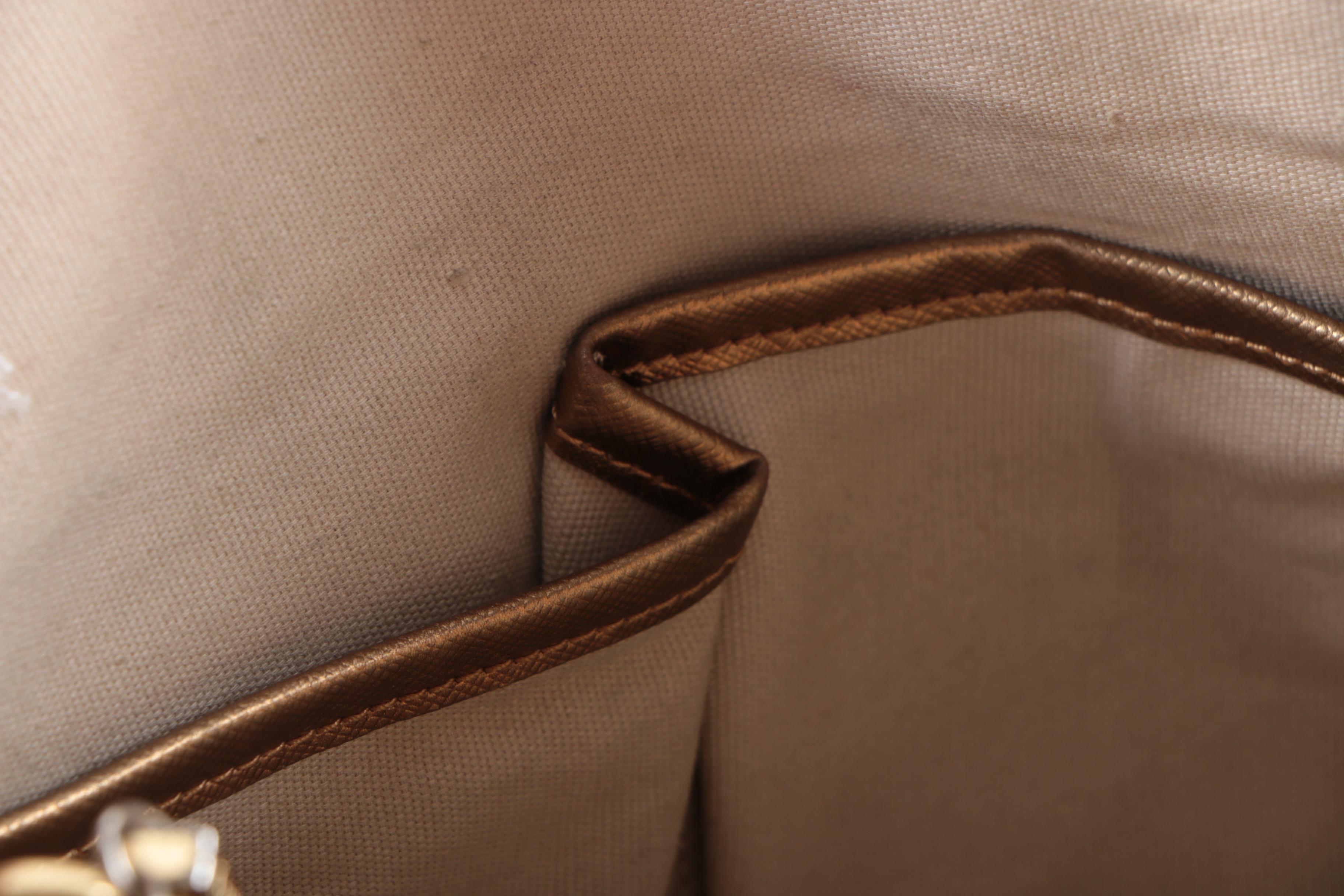 Tory Burch Textured Gold Metallic Tote Bag