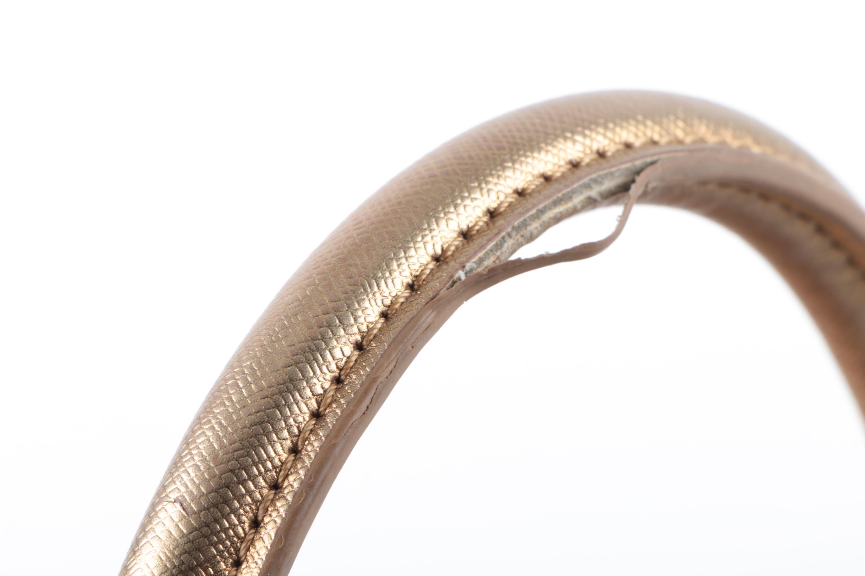 Tory Burch Textured Gold Metallic Tote Bag