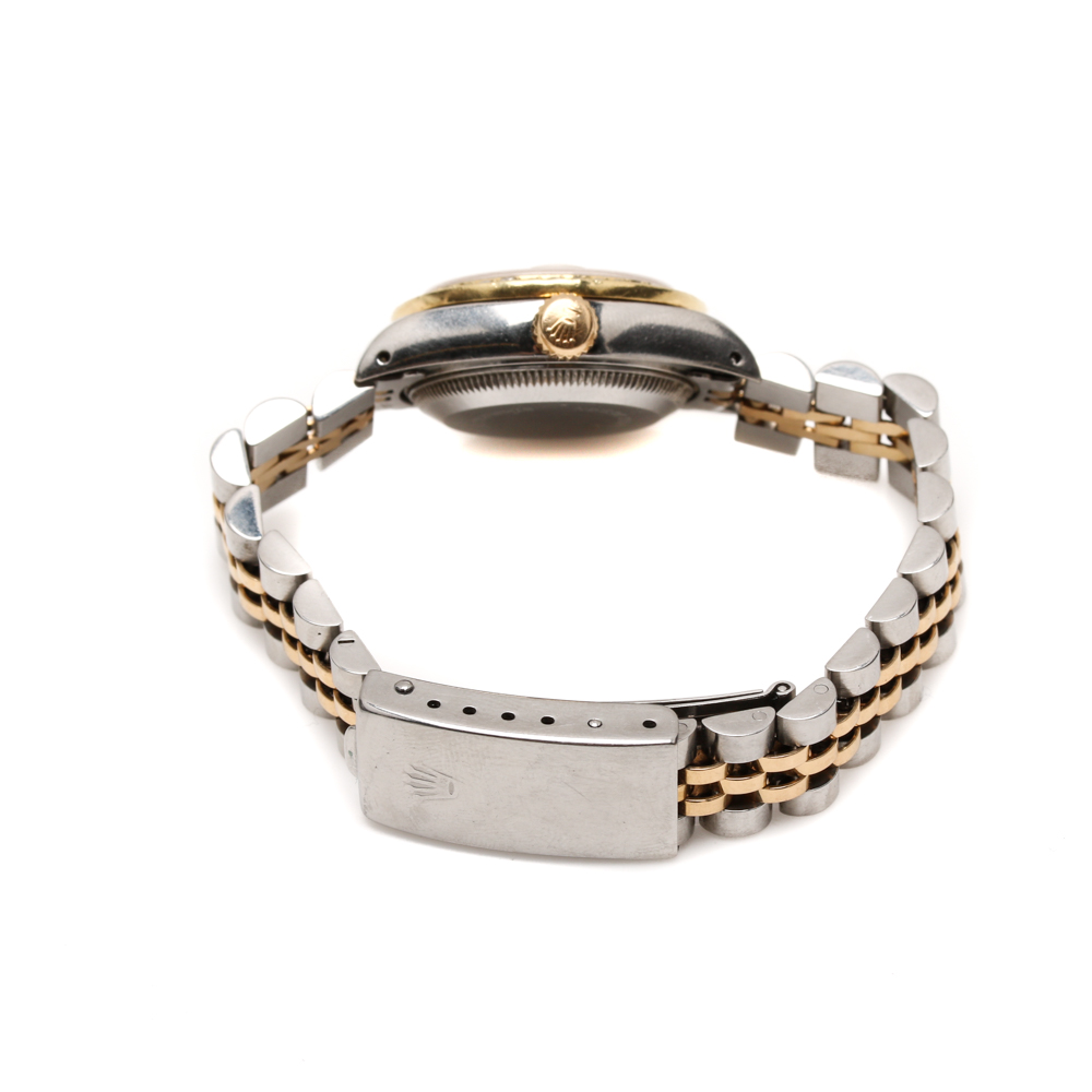 18K Yellow Gold and Stainless Steel Rolex with Diamond Accents