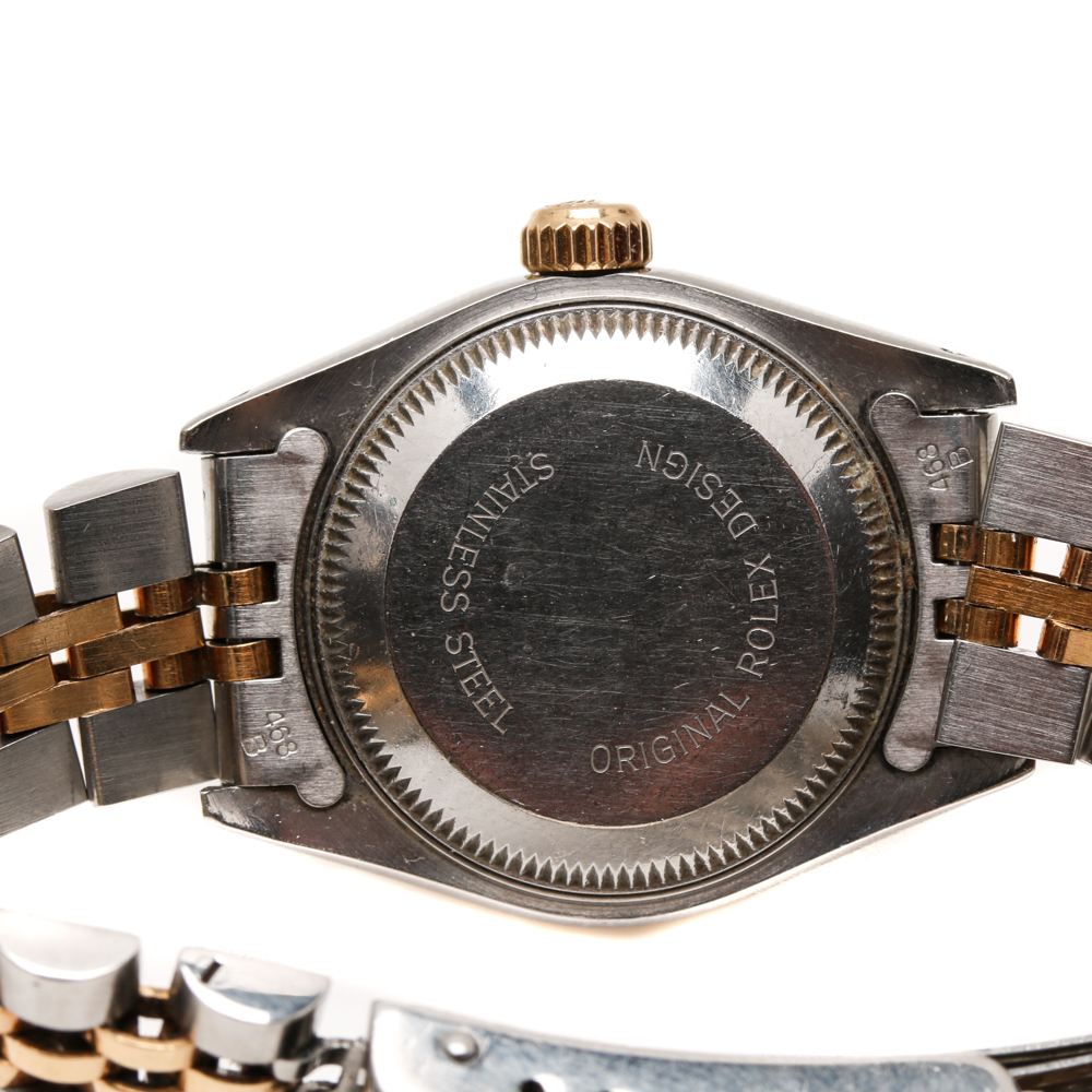 18K Yellow Gold and Stainless Steel Rolex with Diamond Accents