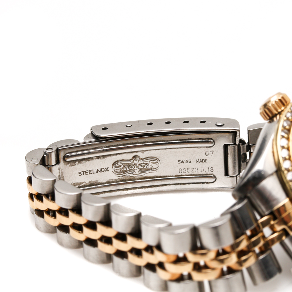 18K Yellow Gold and Stainless Steel Rolex with Diamond Accents