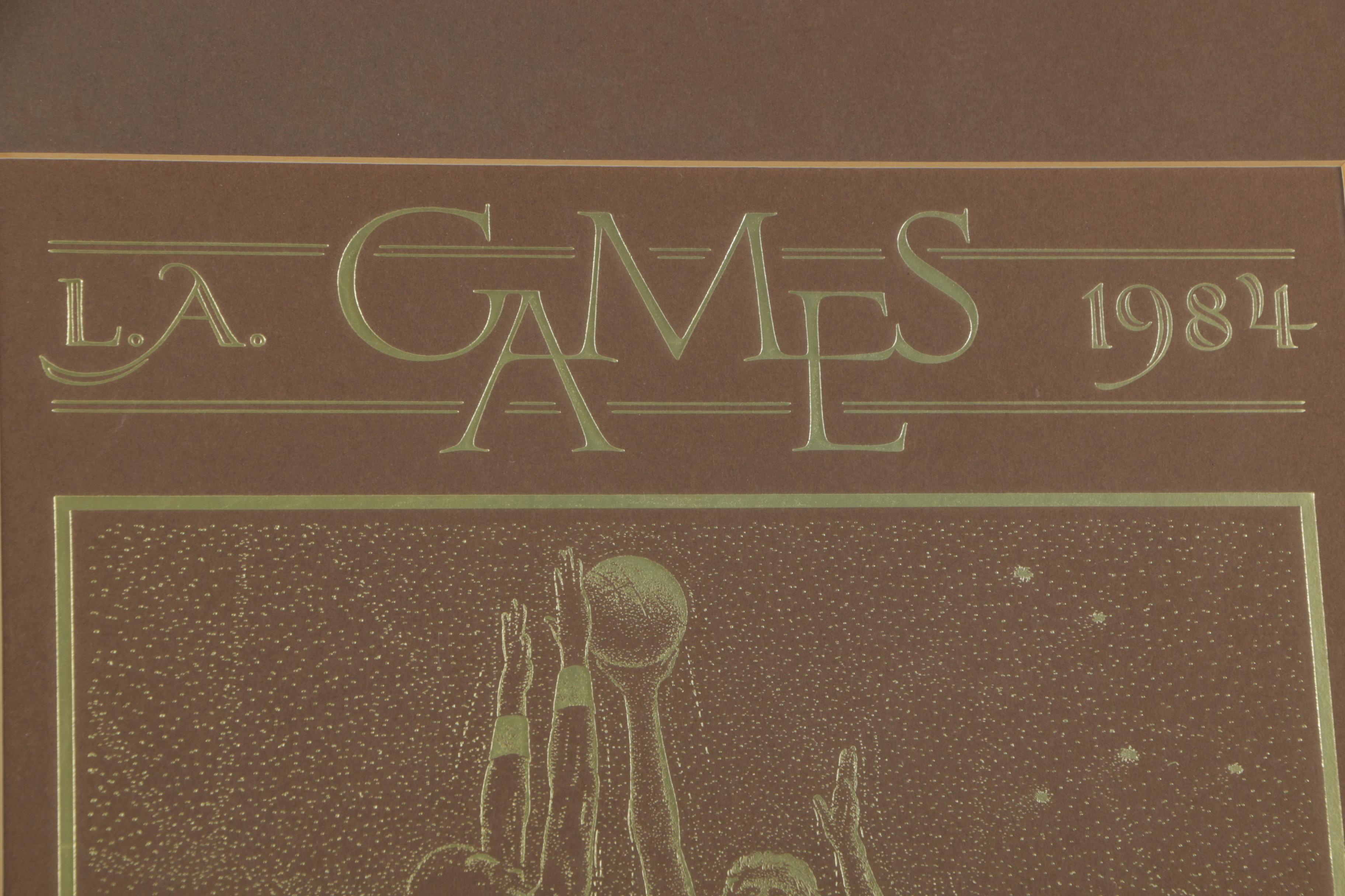 Paul M. Breeden Metal Foil Etchings "L.A. Games 1984"