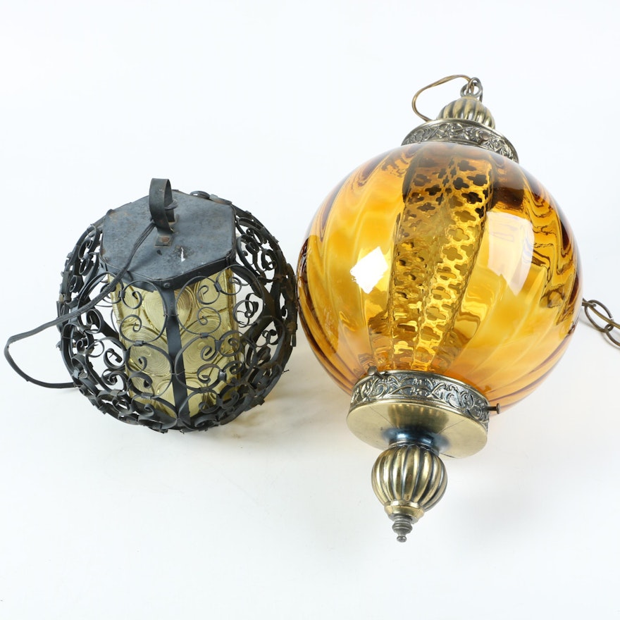 Moroccan Inspired and Wrought Iron Swag Lamps