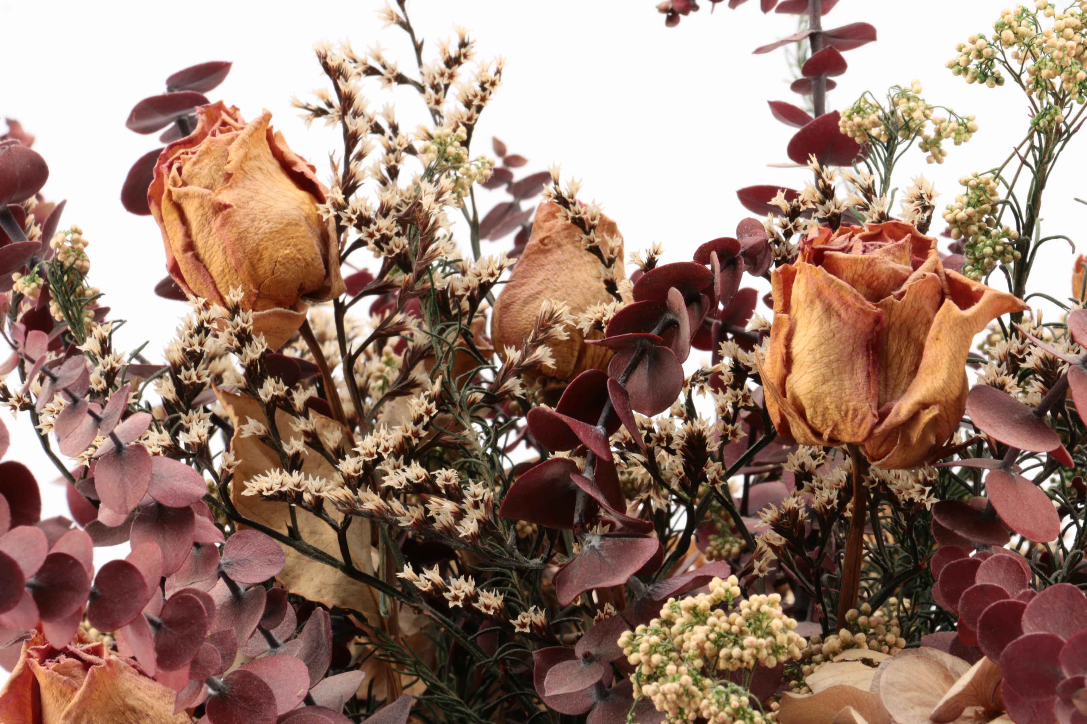 E.G. Webster & Son Silver Plate Flower Frog with Dried Floral Bouquet