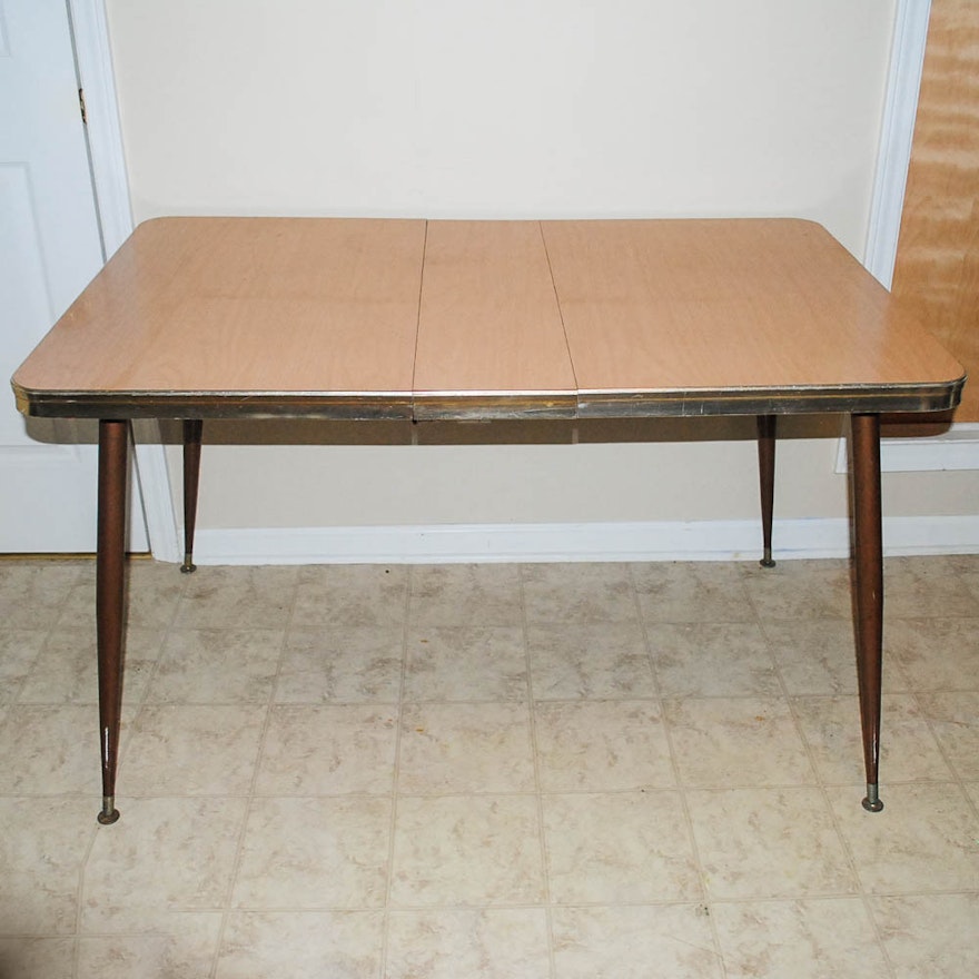 Mid-Century Laminate Table with Extension Leaf
