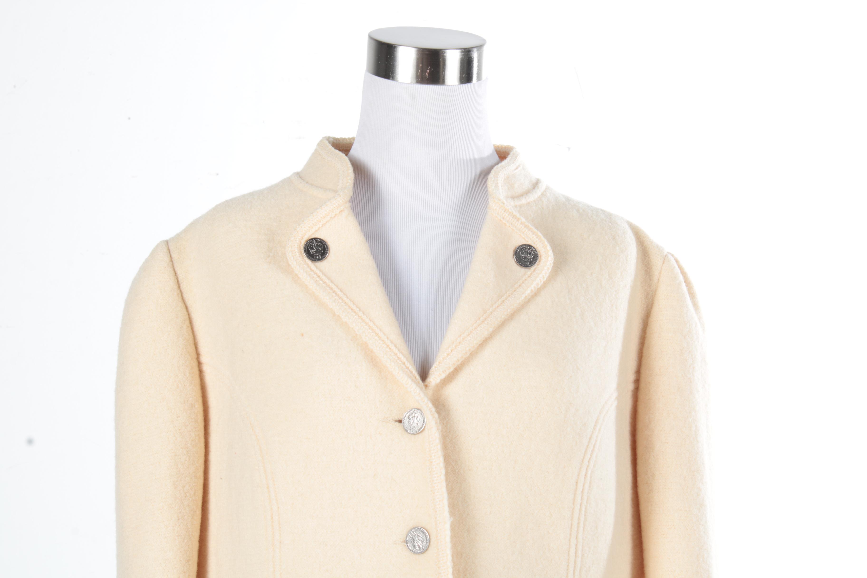 Women's Original Distler Trachten Cream Wool Jacket