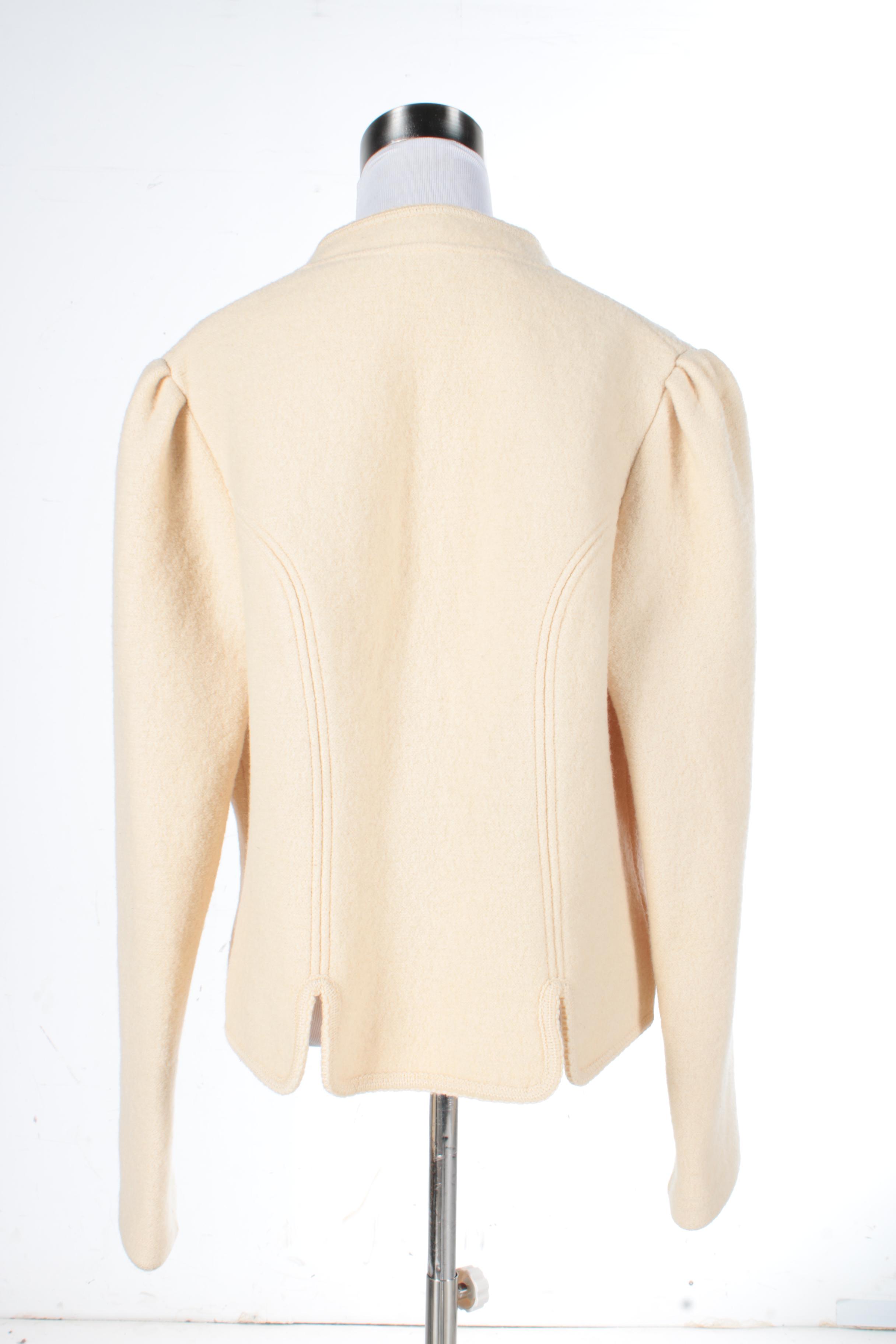 Women's Original Distler Trachten Cream Wool Jacket