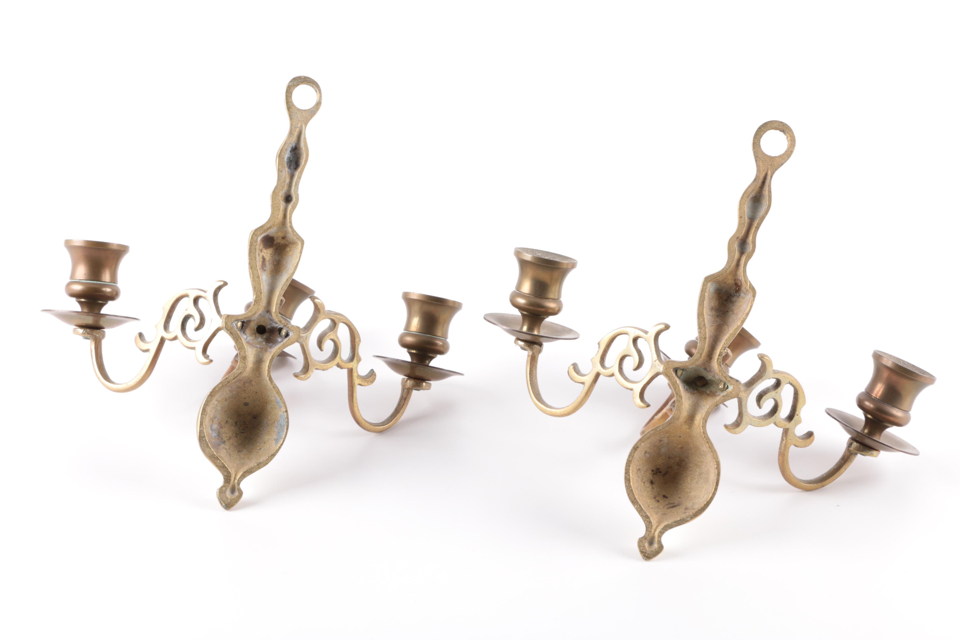 Vintage Brass and Metal Candlesticks including Push Up Style and Sconces