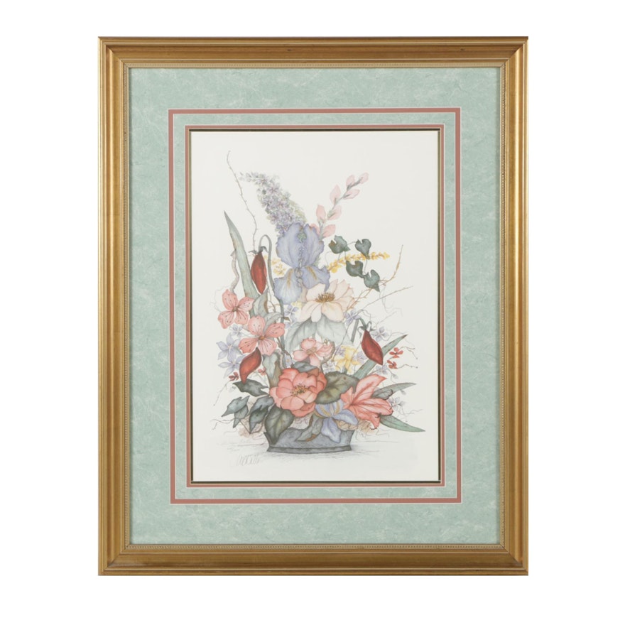 A. Renée Dollar Limited Edition Offset Lithograph of Floral Arrangement