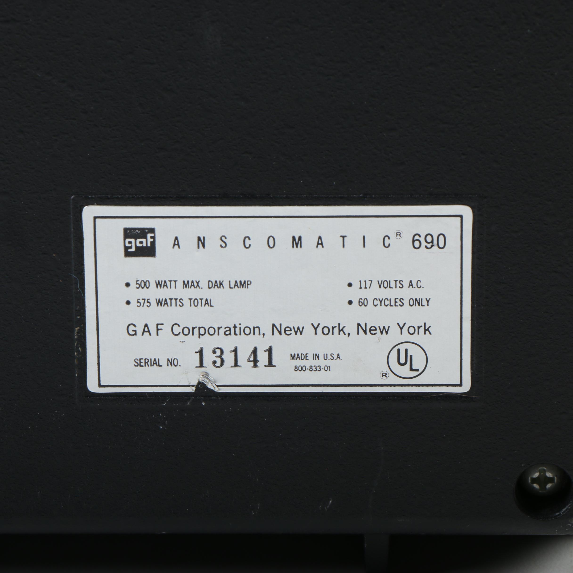 Vintage Anscomatic 690 Auto Focus Slide Projector