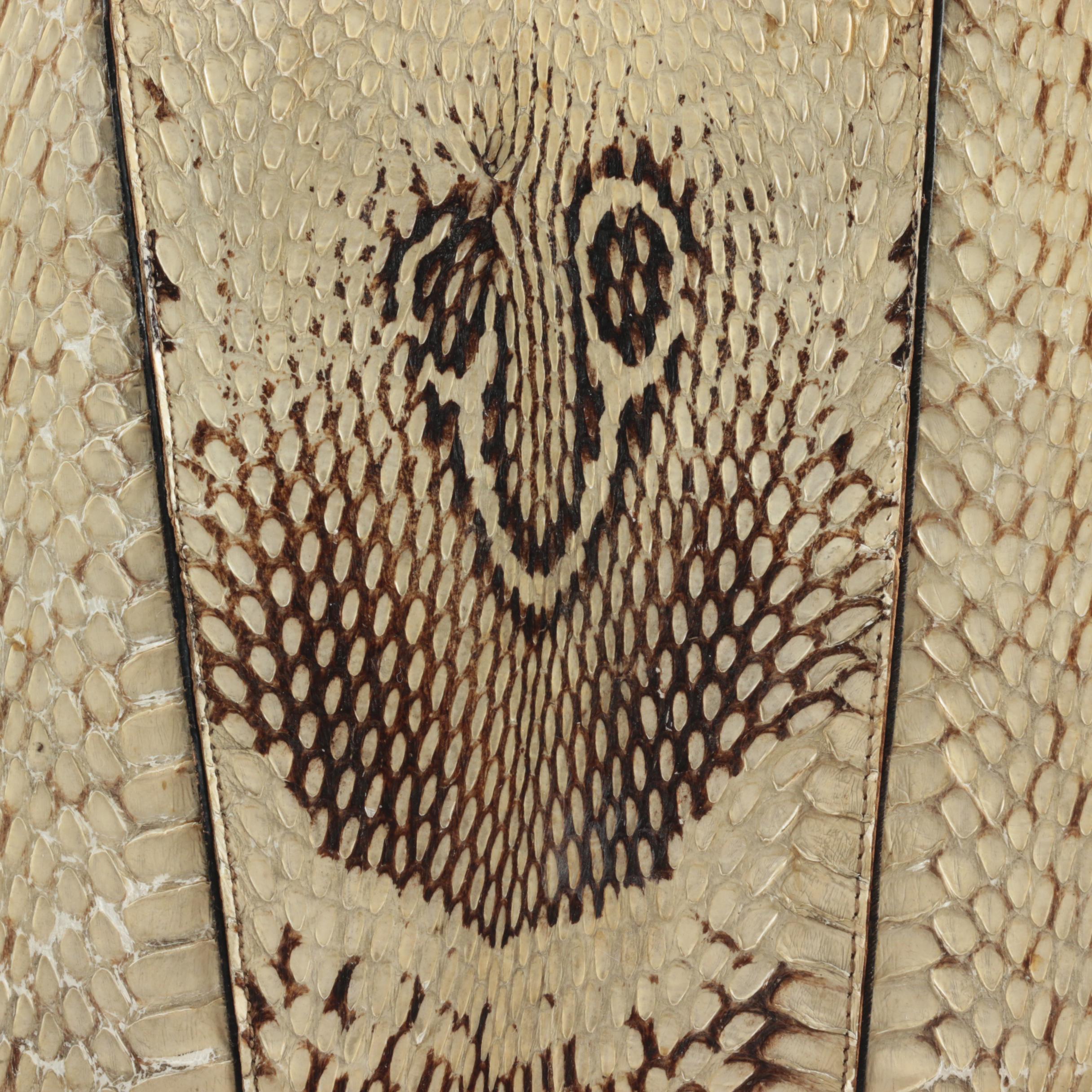 Vintage Indian Spectacled Cobra Skin Handbag