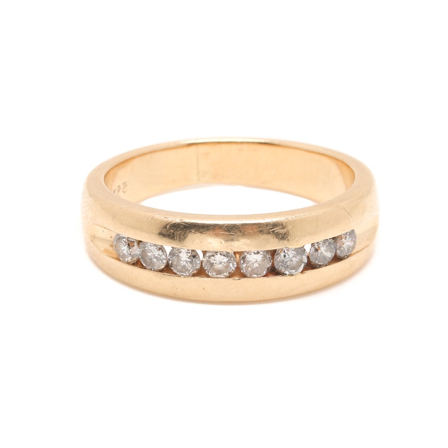 14K Yellow Gold Diamond Band