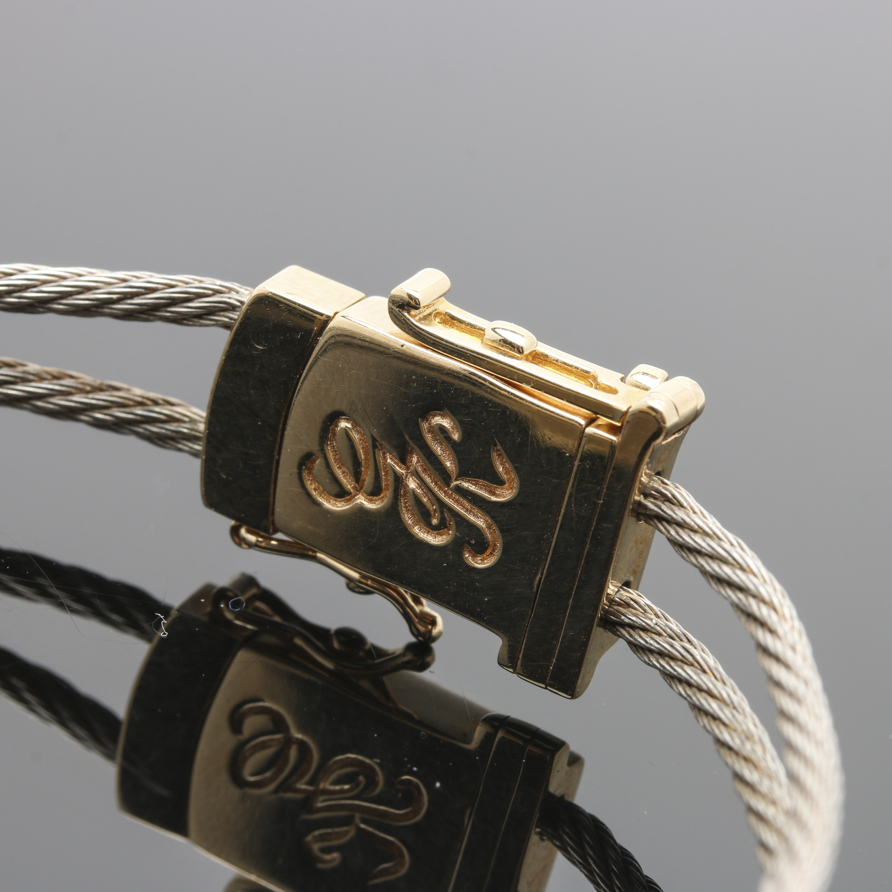 Sterling Silver, 10K and 14K Yellow Gold Diamond and Enamel Bracelet