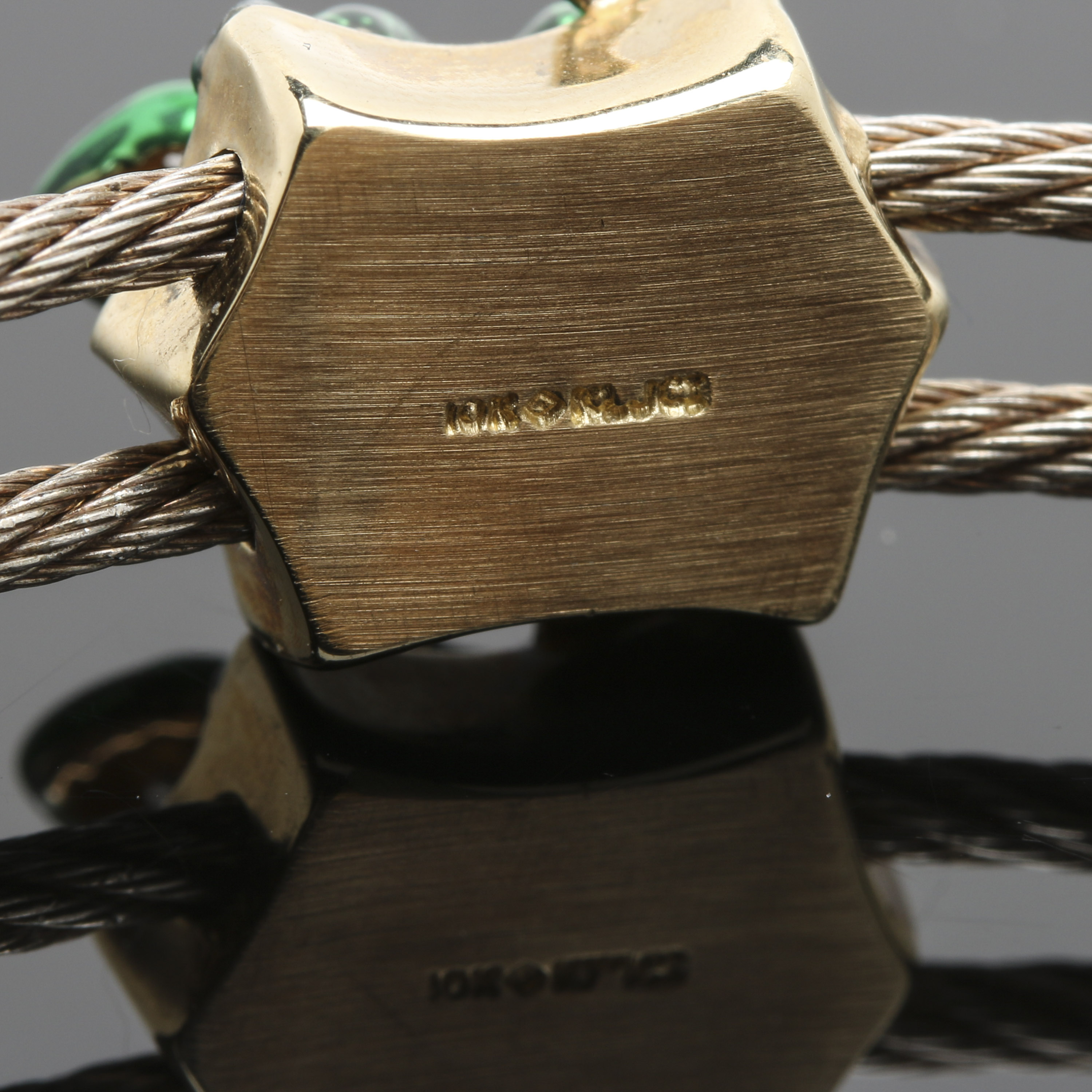 Sterling Silver, 10K and 14K Yellow Gold Diamond and Enamel Bracelet