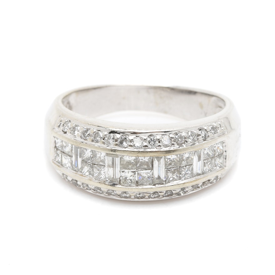 14K White Gold 1.12 CTW Diamond Ring