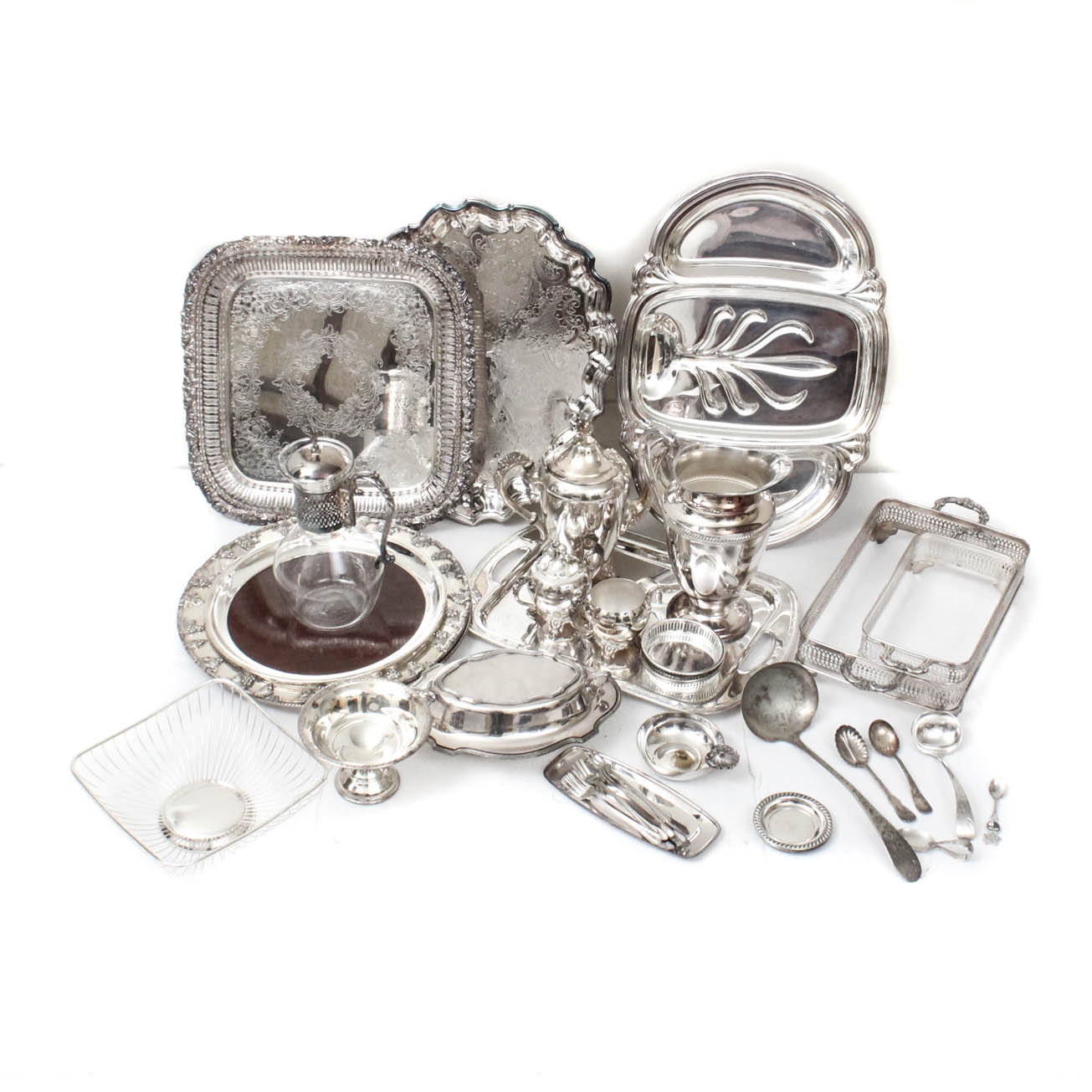 Vintage International Silver, Castlon, and Other Plated Silver Tableware