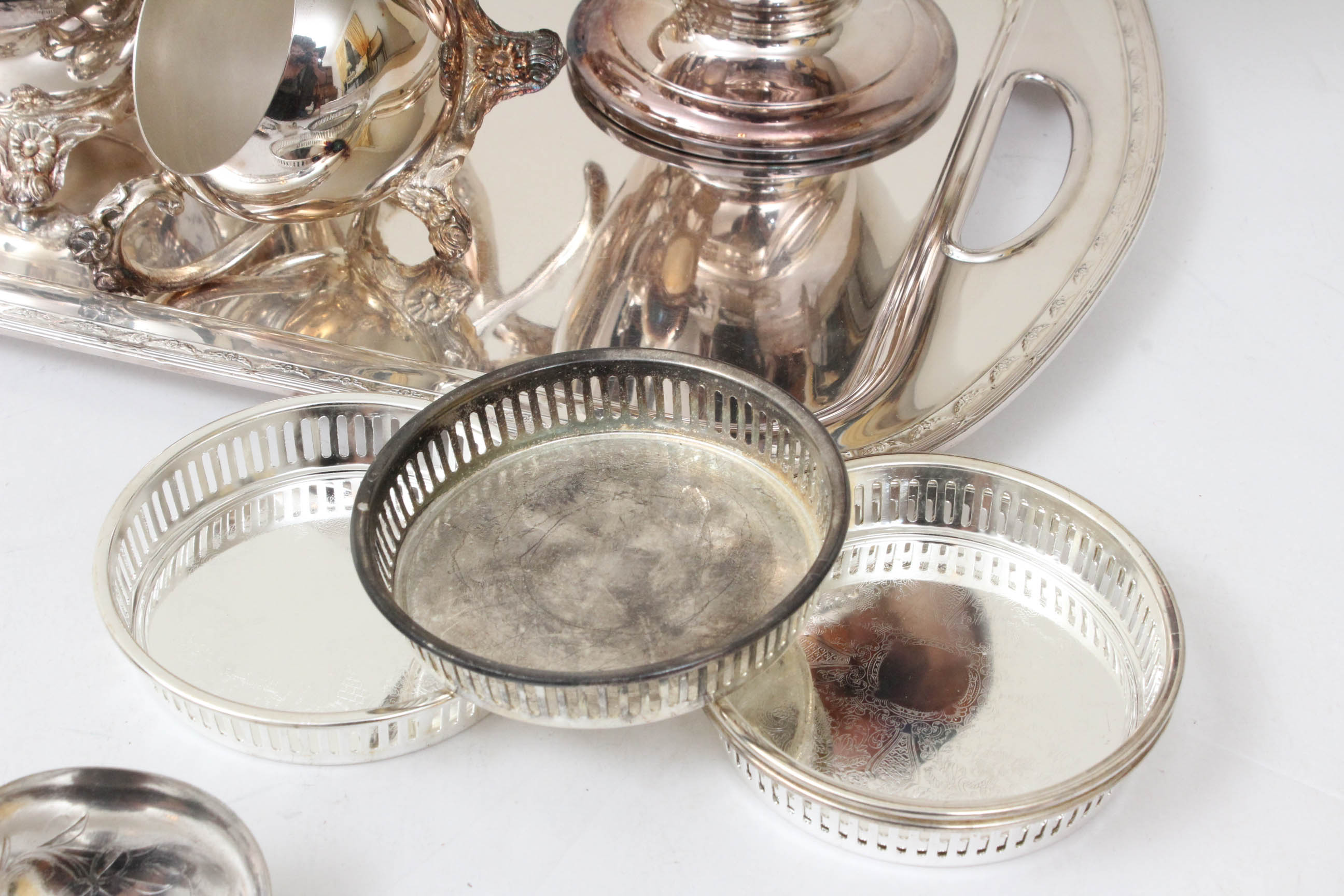 Vintage International Silver, Castlon, and Other Plated Silver Tableware