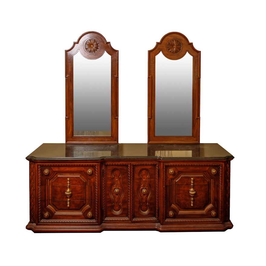 Mediterranean Style Dresser with Mirrors by Thomasville