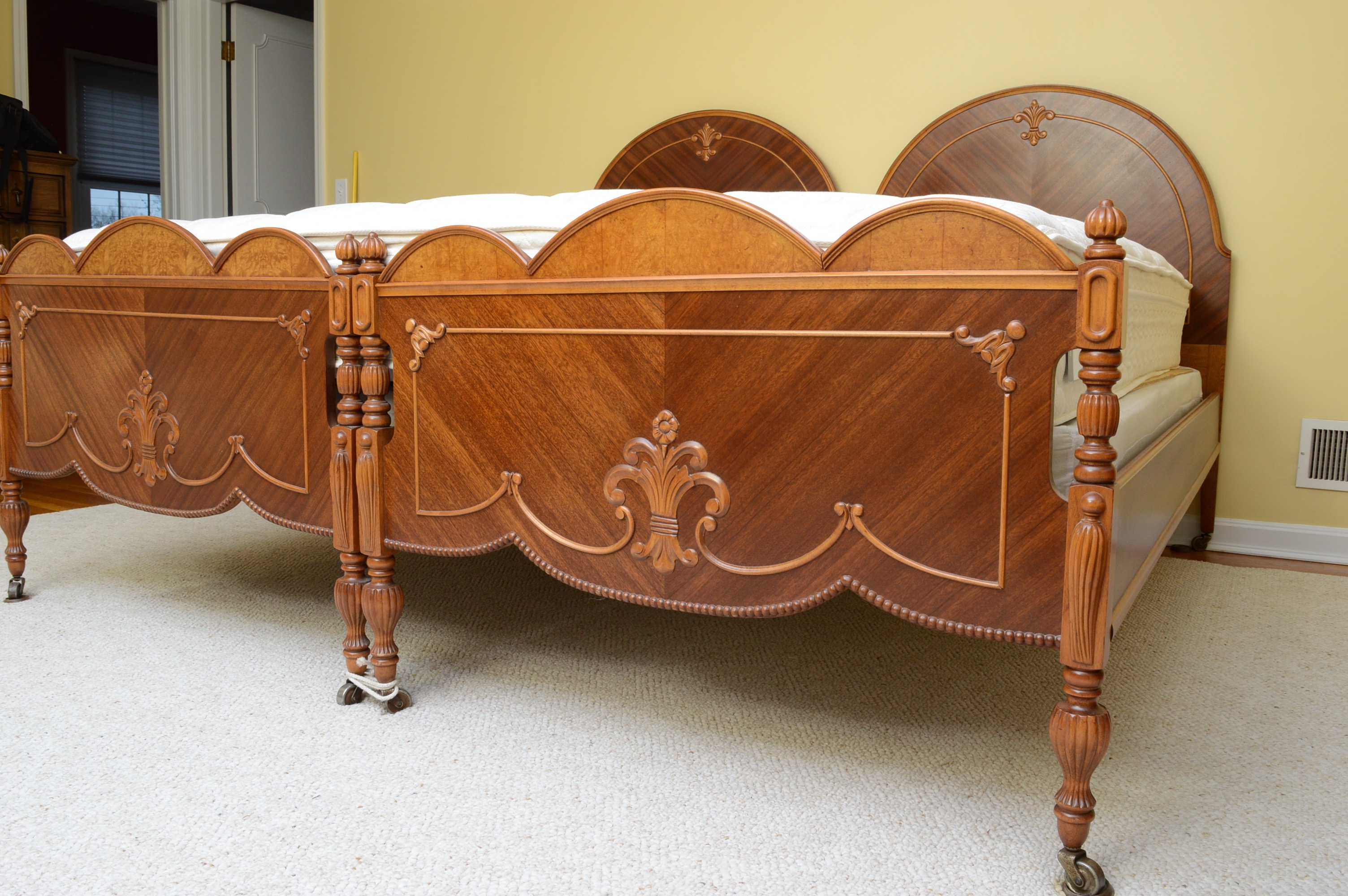 1940's Twin Bed Frames with King Mattress