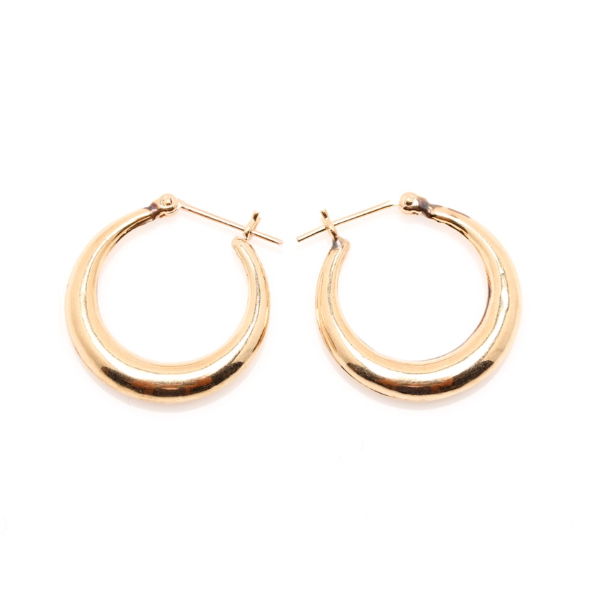 14K Yellow Gold Hoop Earrings