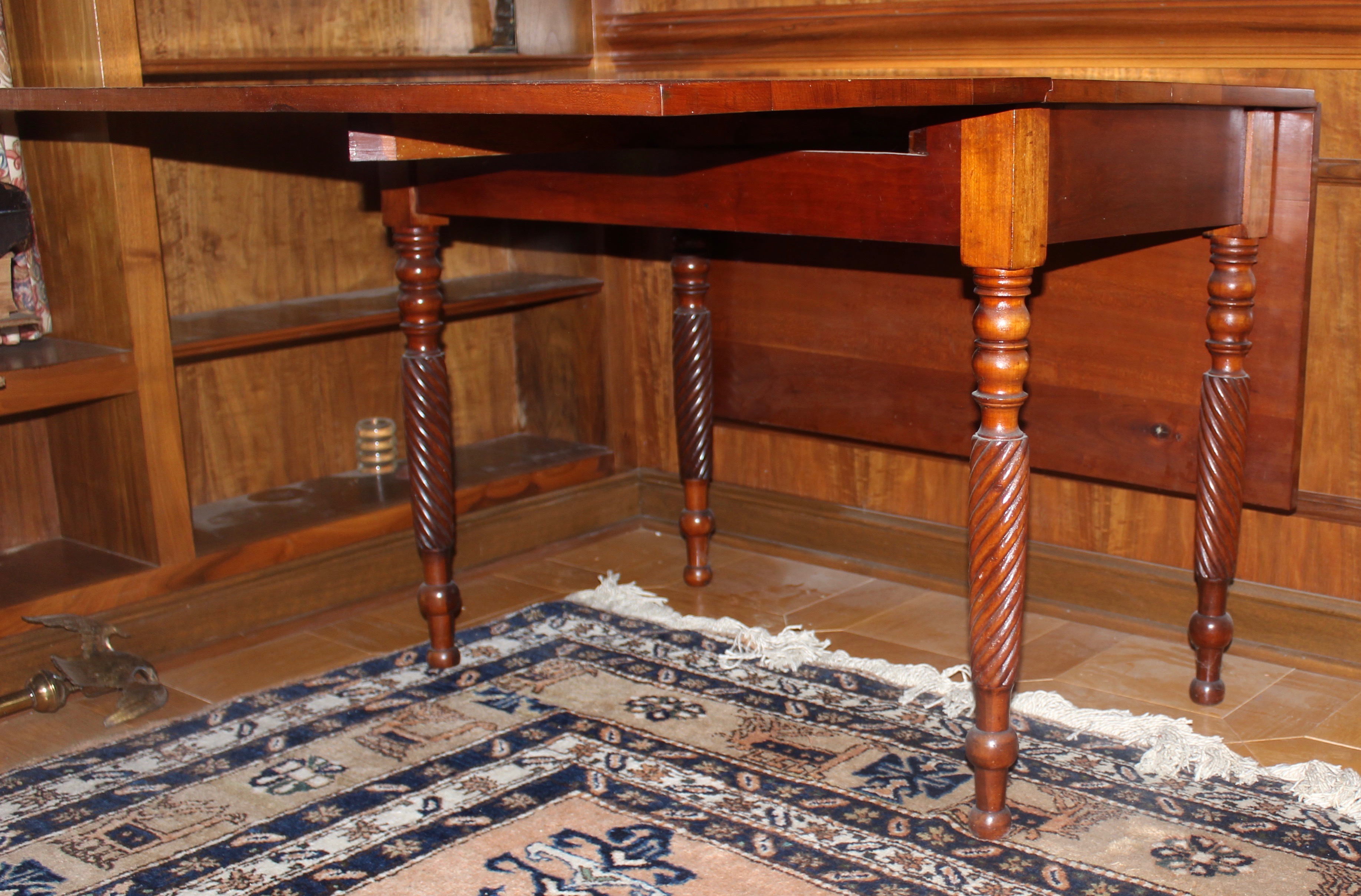 Antique Cherry Wood Drop Leaf Dining Table