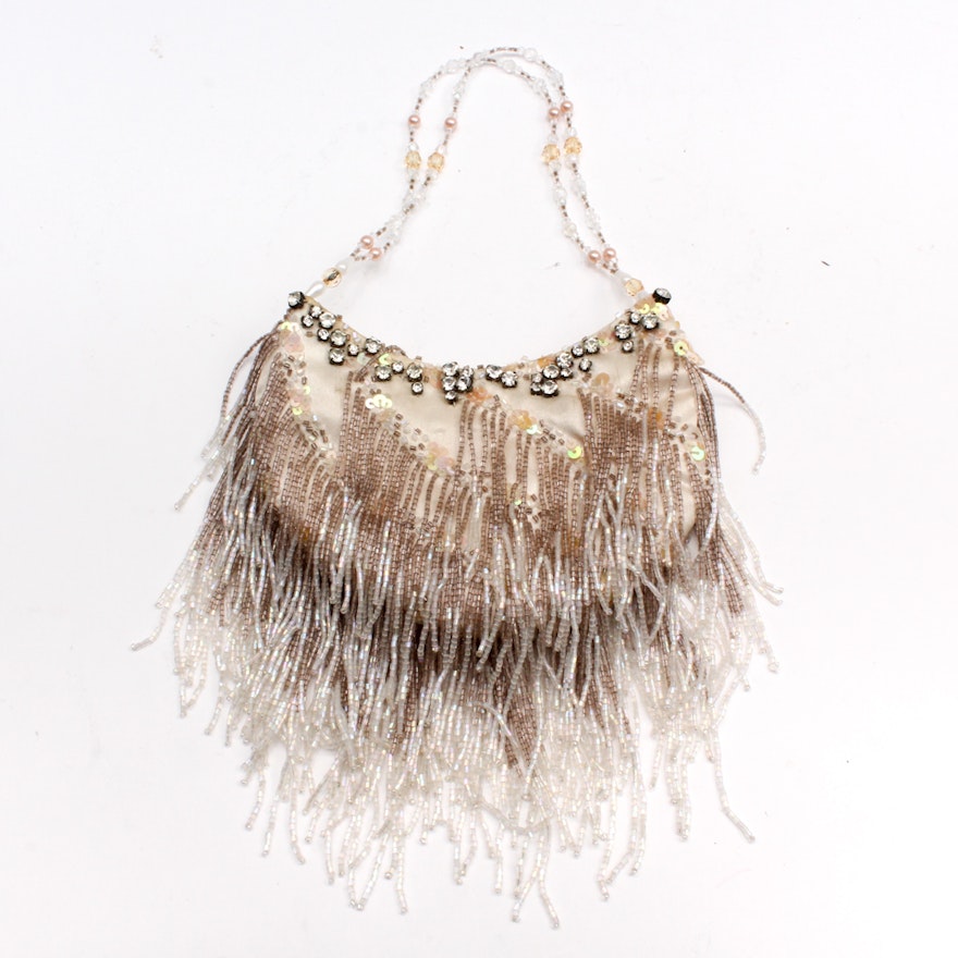 Sasha Handmade Beaded and Fringed Evening Bag