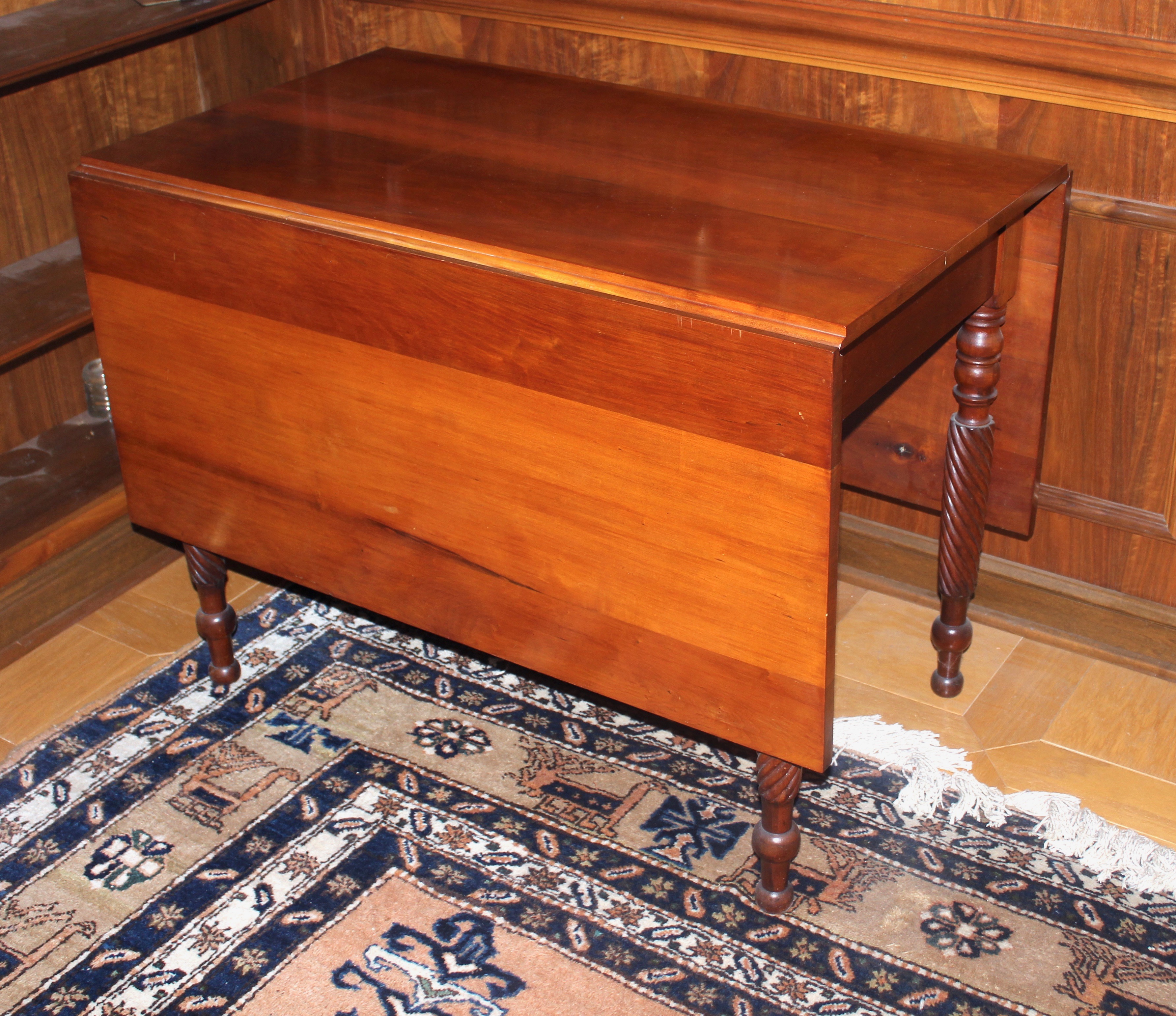 Antique Cherry Wood Drop Leaf Dining Table