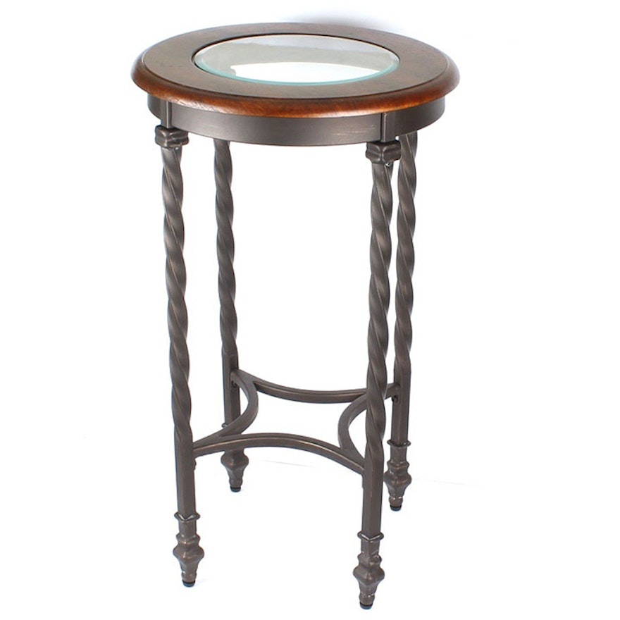 Round Glass Top Accent Table